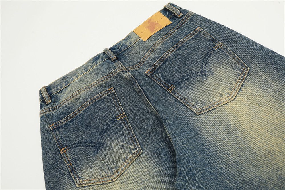 Japanese Brand × Jean Contrast color distressed washed men's casual punk jeans Size US 32 / EU 48 - 5 Thumbnail