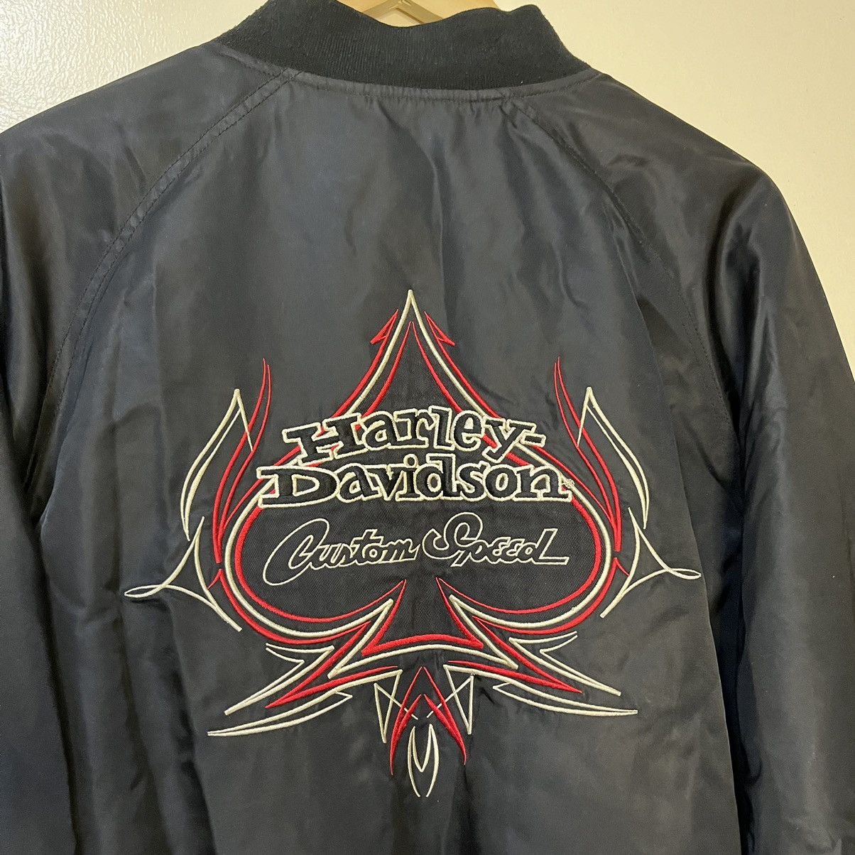 Harley Davidson 1990's Harley Davidson Custom Speed Flame Varsity Jacket Size US L / EU 52-54 / 3 - 19 Thumbnail