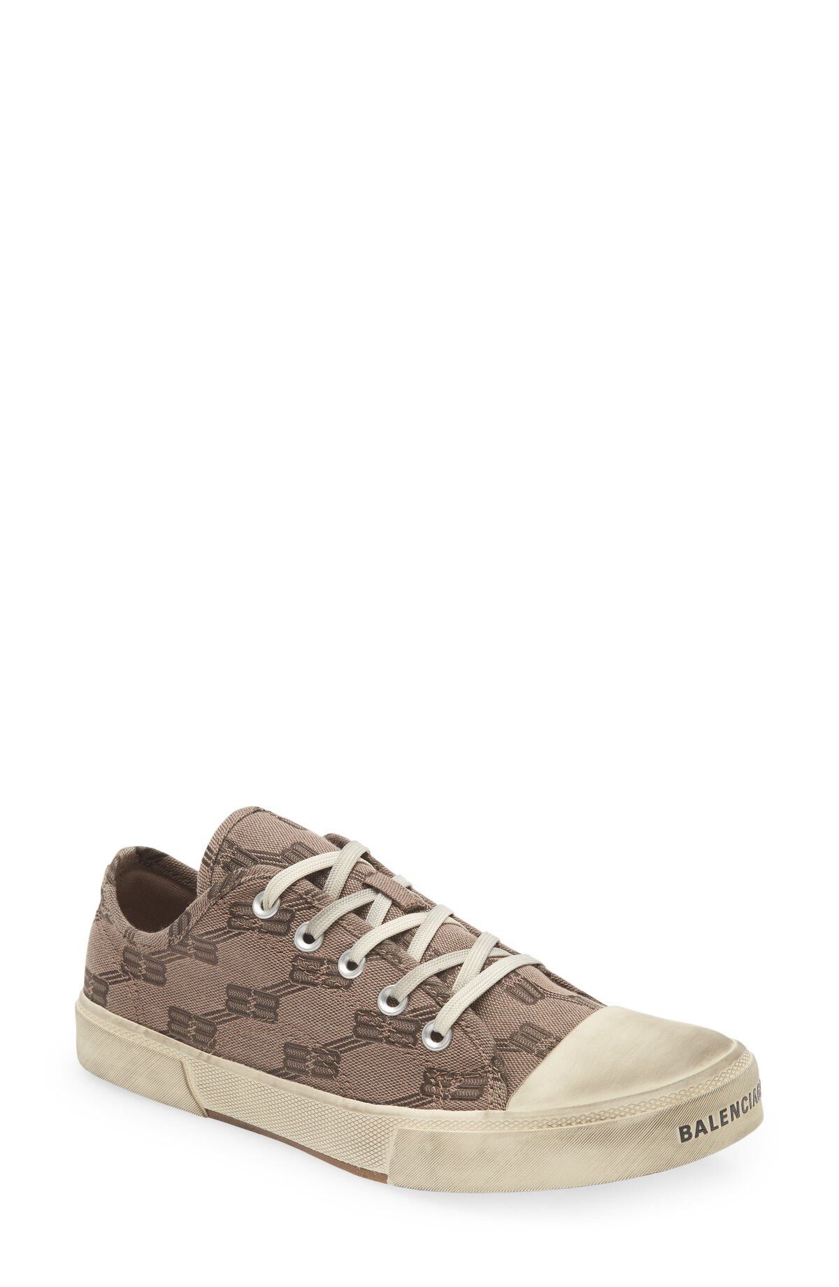 image of Balenciaga O1In1G1223 Paris Low Top Sneaker In Mink Grey, Women's (Size 4)