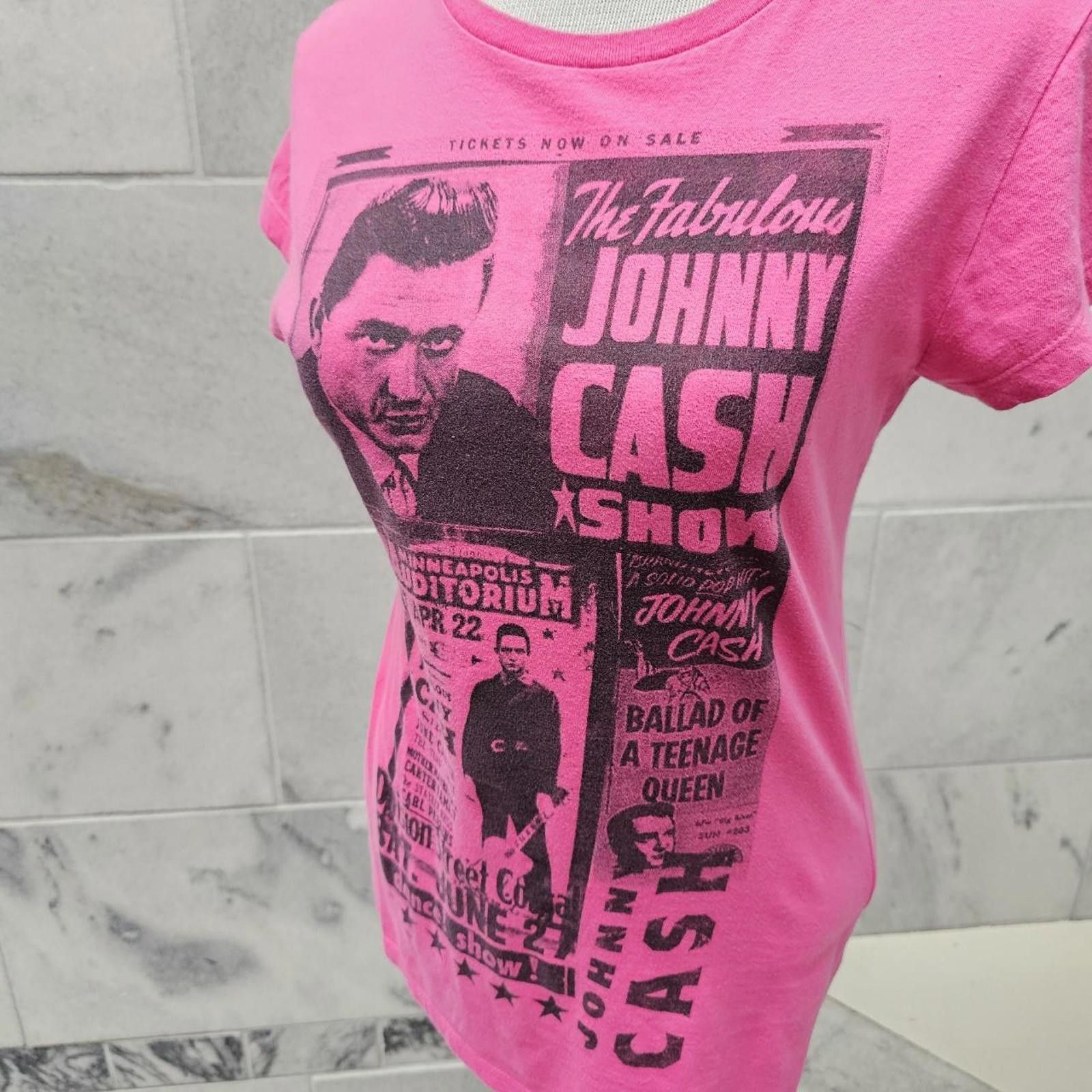 Other Women's Pink Johnny Cash T-shirt Size L / US 10 / IT 46 - 4 Thumbnail