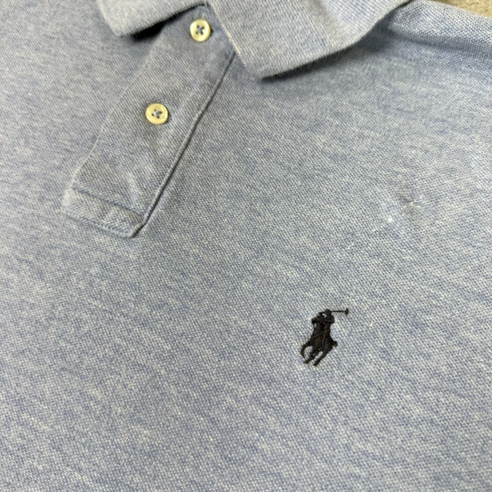 Polo Ralph Lauren VINTAGE Polo Ralph Lauren Polo Shirt XL Blue Logo Classic Mens Regular Short Sleeve Collared 100% Cotton Size US XL / EU 56 / 4 - 3 Thumbnail