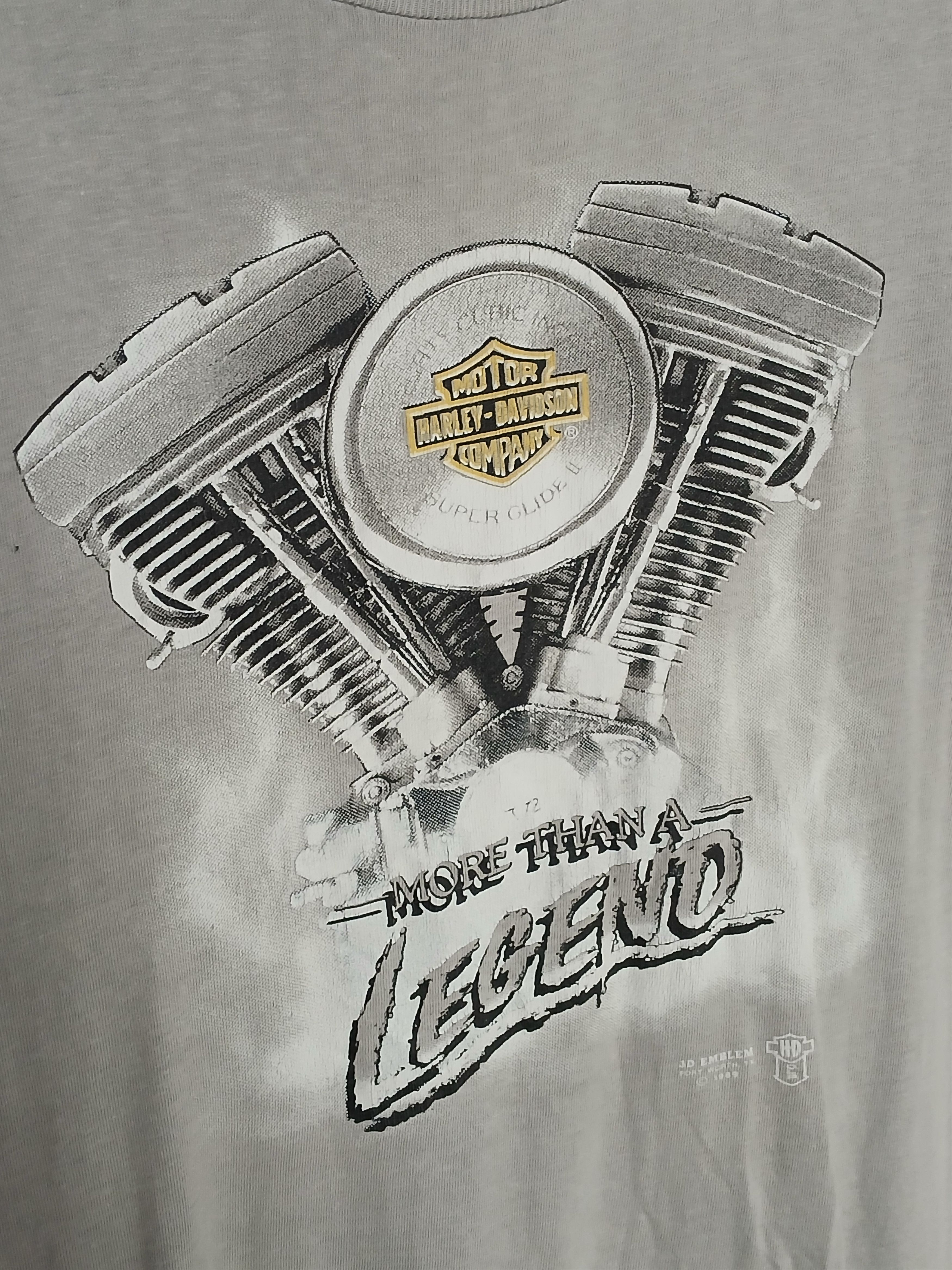 Harley Davidson Vintage 1989 3D Emblem Harley Davidson Racing Moto T-Shirt Size US M / EU 48-50 / 2 - 3 Thumbnail