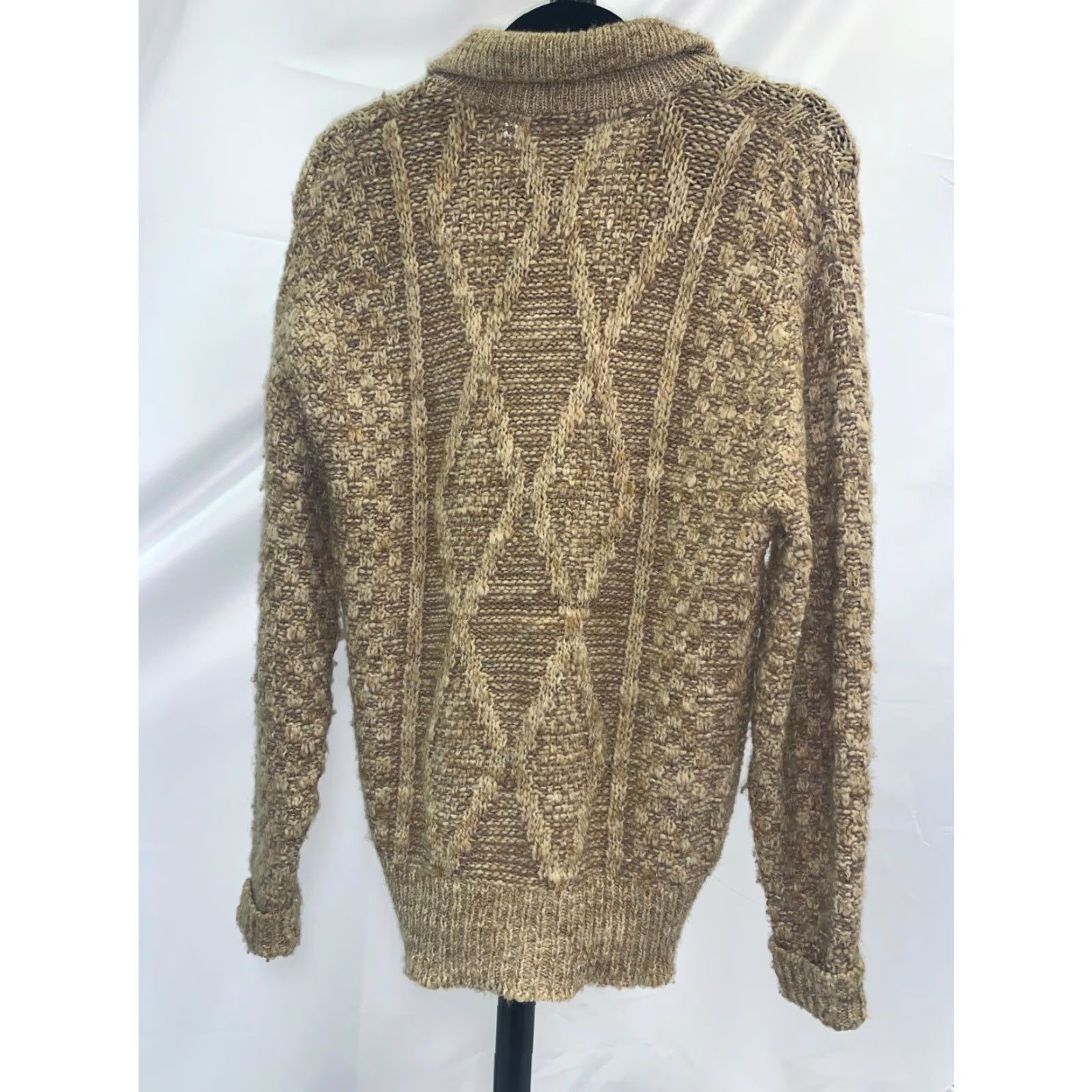 Jockey VINTAGE Jockey International Knit Medium Collared Zip-Up Sweater Cream Womens | Knit | Sweater | Size M | 30" Long | Collared Zip-Up knit sweater Size M / US 6-8 / IT 42-44 - 2 Thumbnail