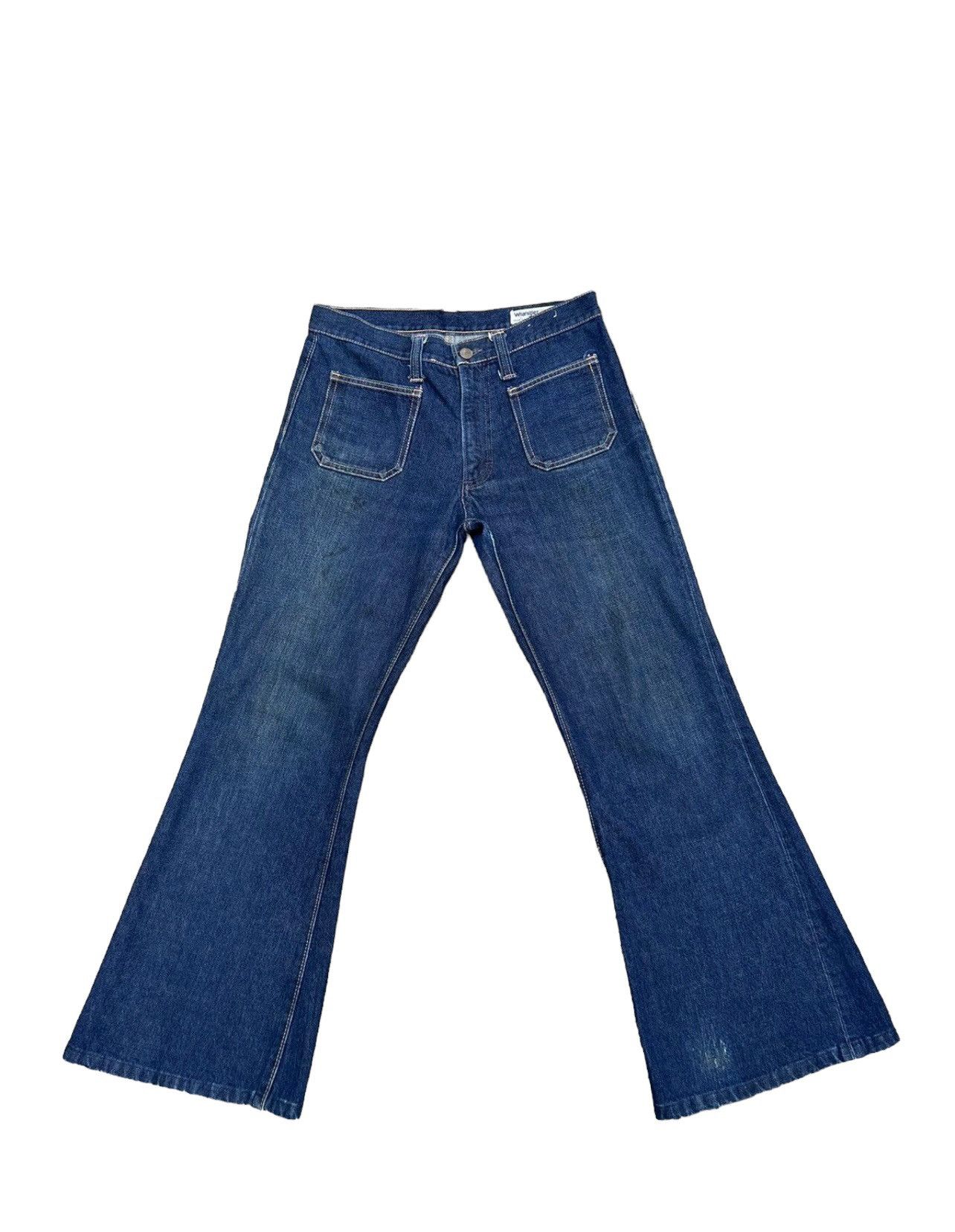 Vintage Vintage 70s Wrangler Blue Denim Cropped Super Flare Jeans Size US 29 - 1 Thumbnail