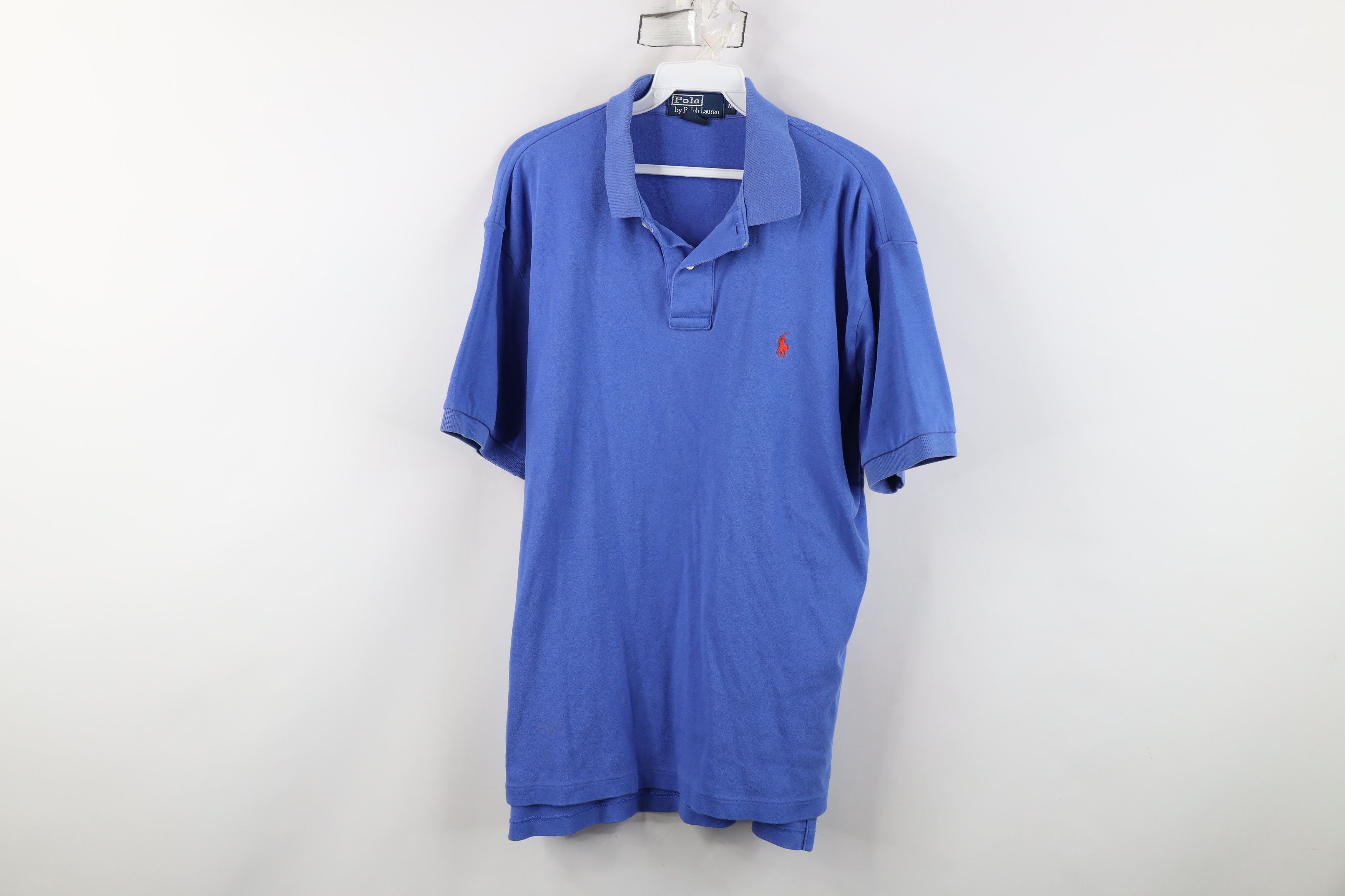 Ralph Lauren Vintage 90s Ralph Lauren Soft Cotton Knit Golf Polo Blue Size US M / EU 48-50 / 2 - 1 Thumbnail