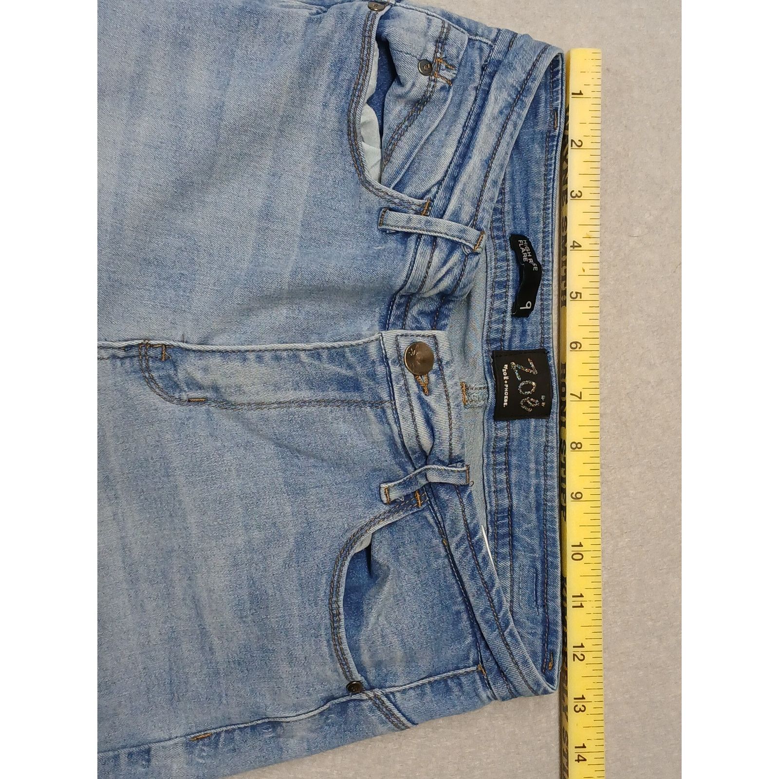 Other Zoe (9) Cotton Blend High Rise Flare Blue Denim Jeans Size 26" / US 2 / IT 38 - 4 Thumbnail