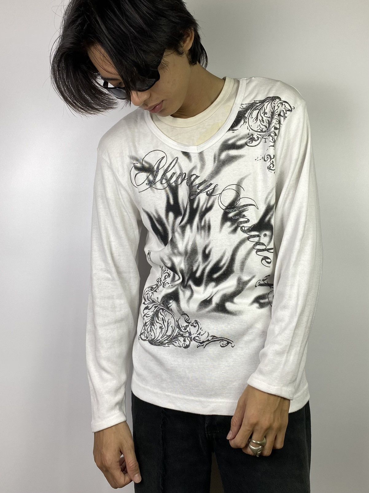 If Six Was Nine × Japanese Brand × Le Grande Bleu (L.G.B.) 2000s Spinash smoke poem longsleeve ifsixwasnine style Size US L / EU 52-54 / 3 - 6 Thumbnail