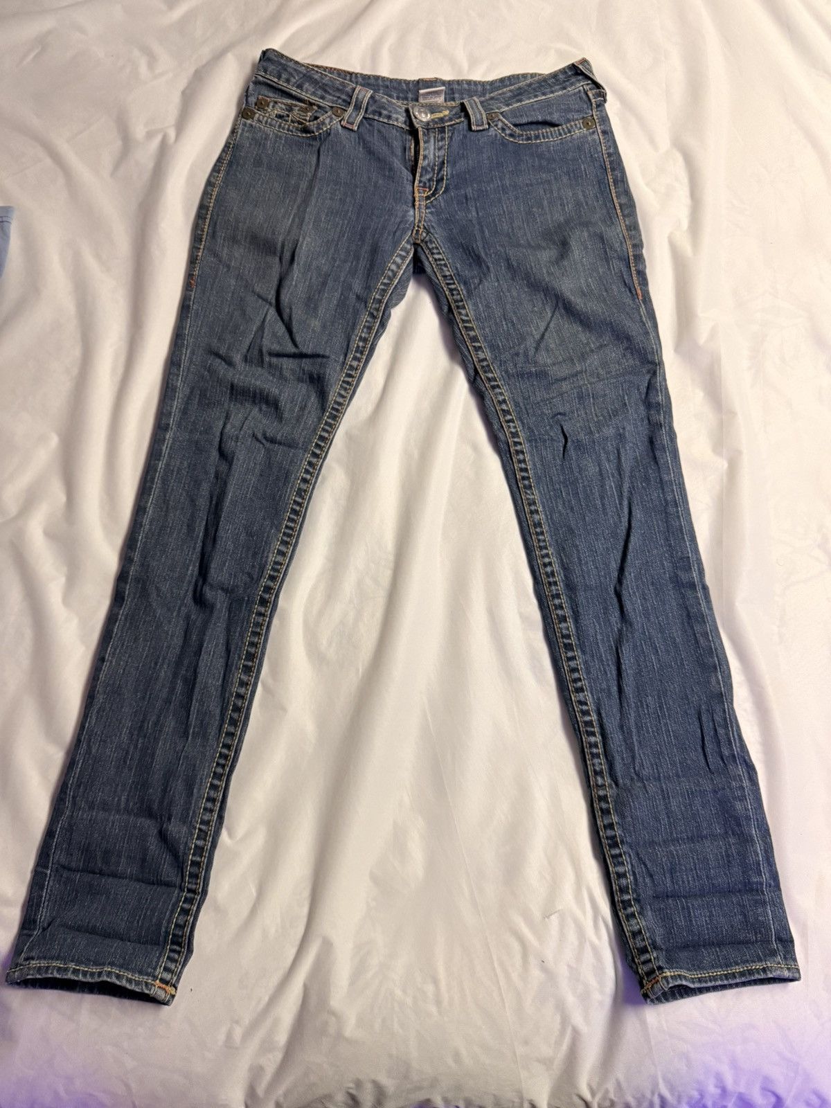 True Religion Vintage Y2K Stella Big T True Religion Aged Denim Jeans Size 30" / US 8 / IT 44 - 2 Thumbnail
