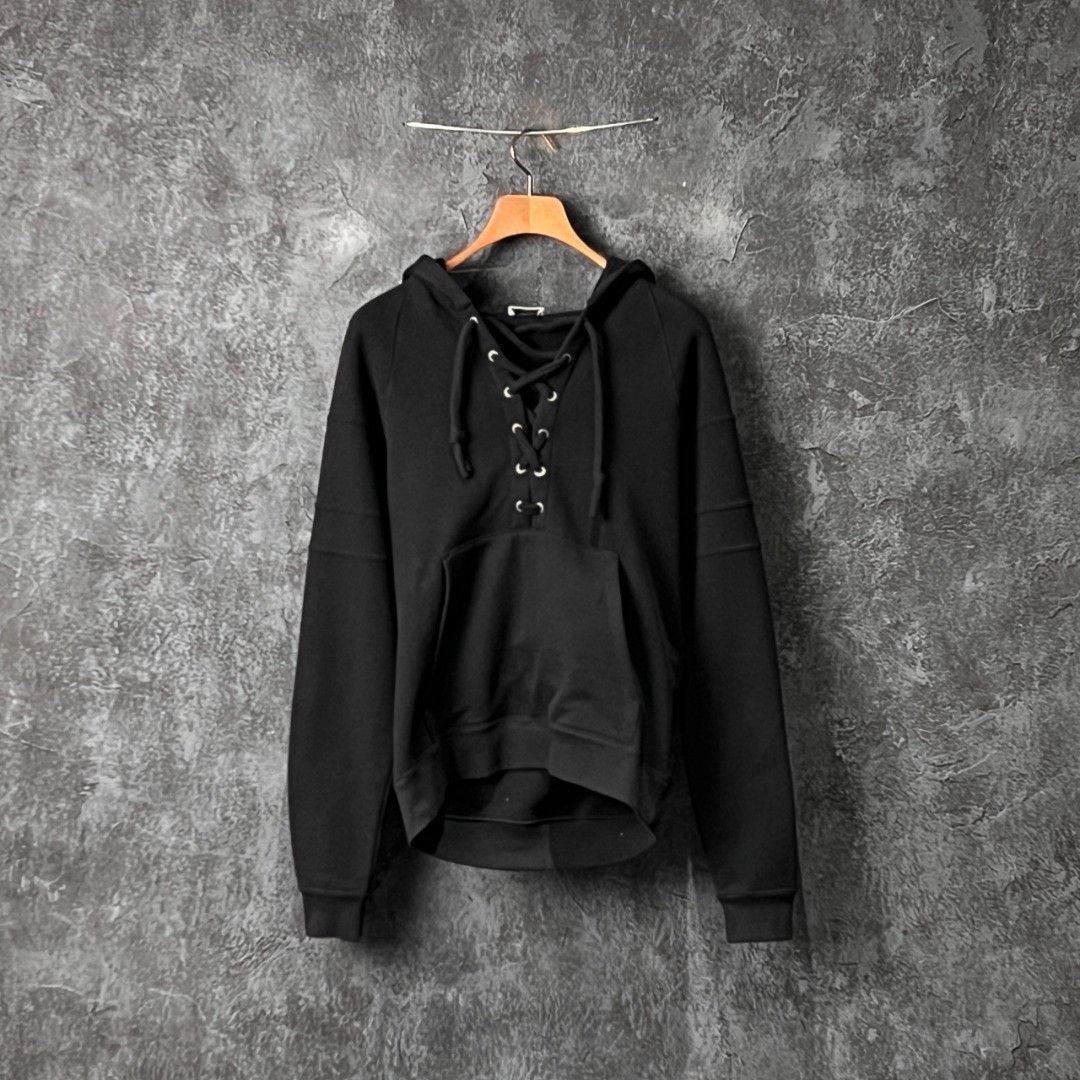 Saint Laurent Paris Saint Laurent Black Cotton Hoodie Size US M / EU 48-50 / 2 - 1 Thumbnail