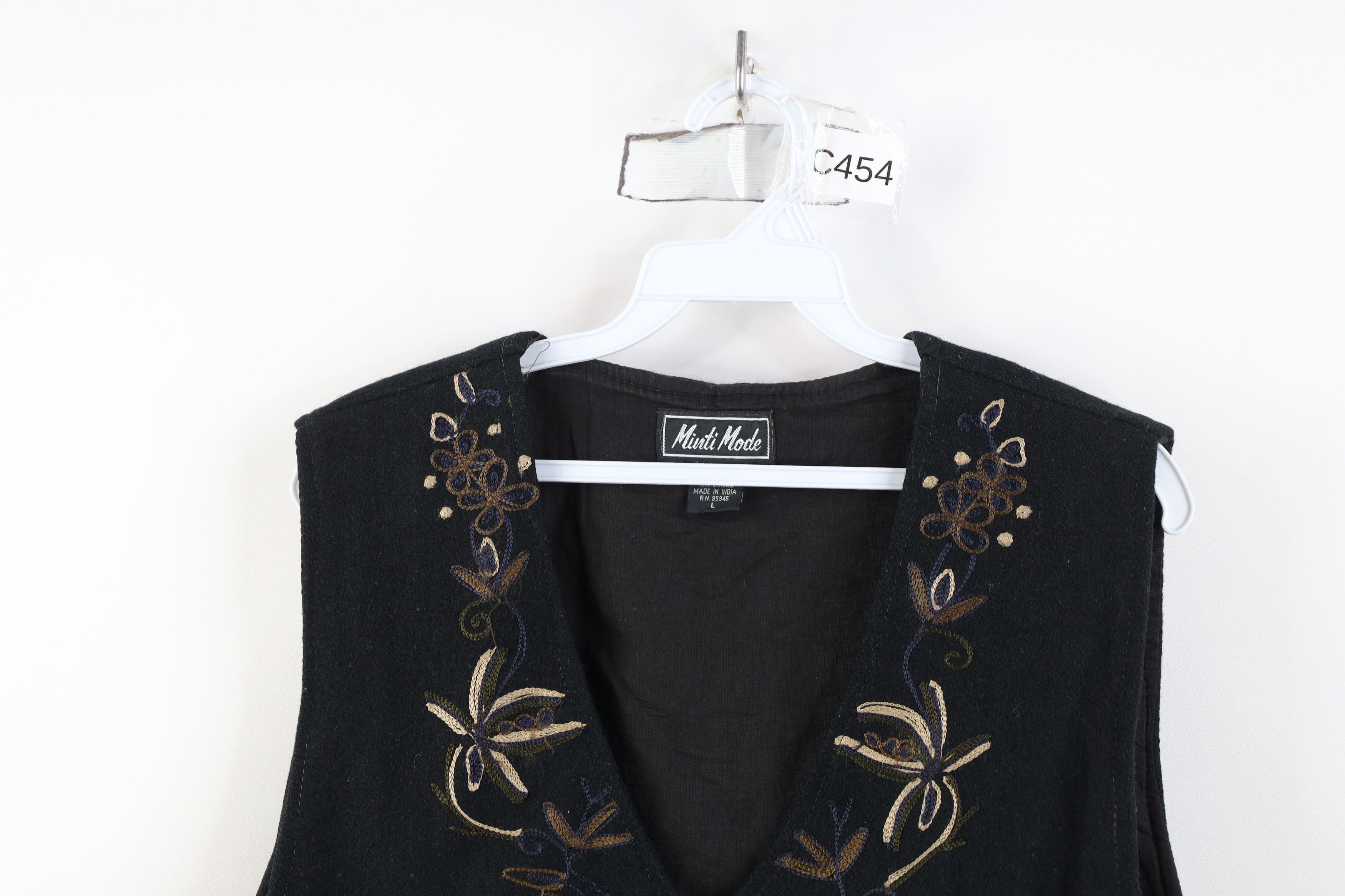 Vintage Vintage 90s Streetwear Wool Blend Embroidered Flower Jacket Size L / US 10 / IT 46 - 2 Thumbnail