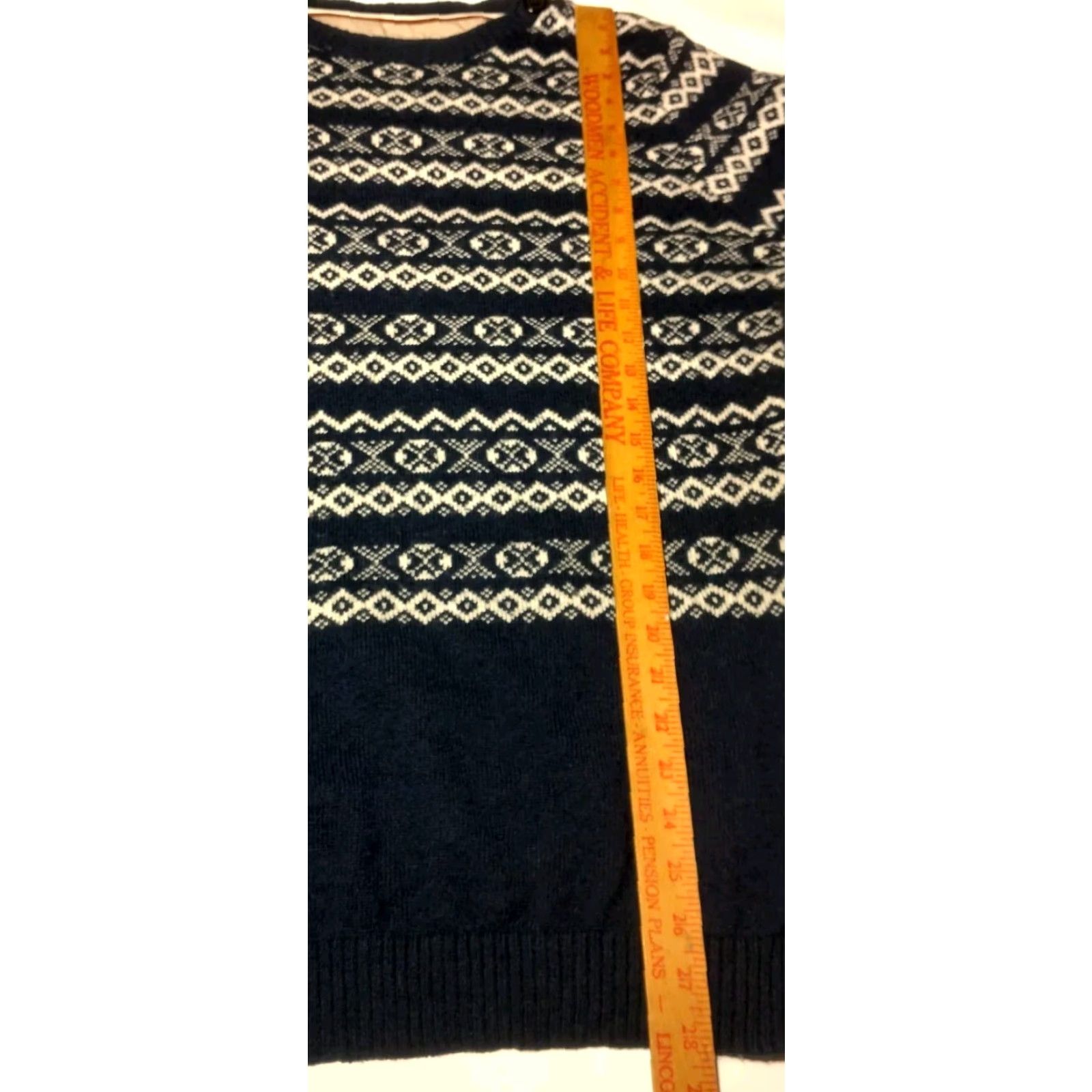 Lindbergh Lindbergh Sweater Pullover Women M Navy Blue White Fair Isle Nordic Wool Blend Knit Round Neck Long Sleeve Casual Size M / US 6-8 / IT 42-44 - 4 Thumbnail