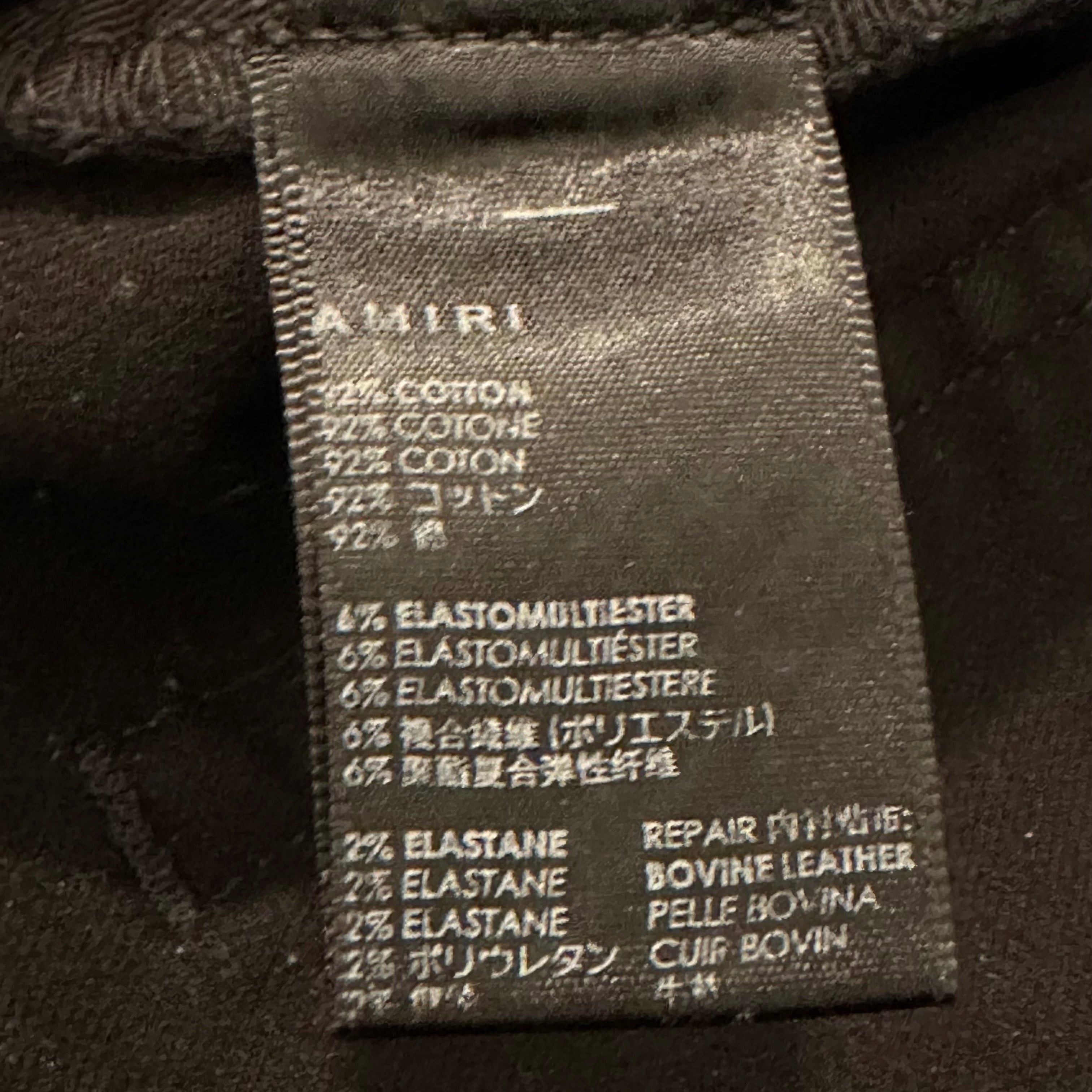 Amiri Amiri MX1 Black Leather Black Denim Jeans Sz 38 Size US 38 / EU 54 - 6 Thumbnail