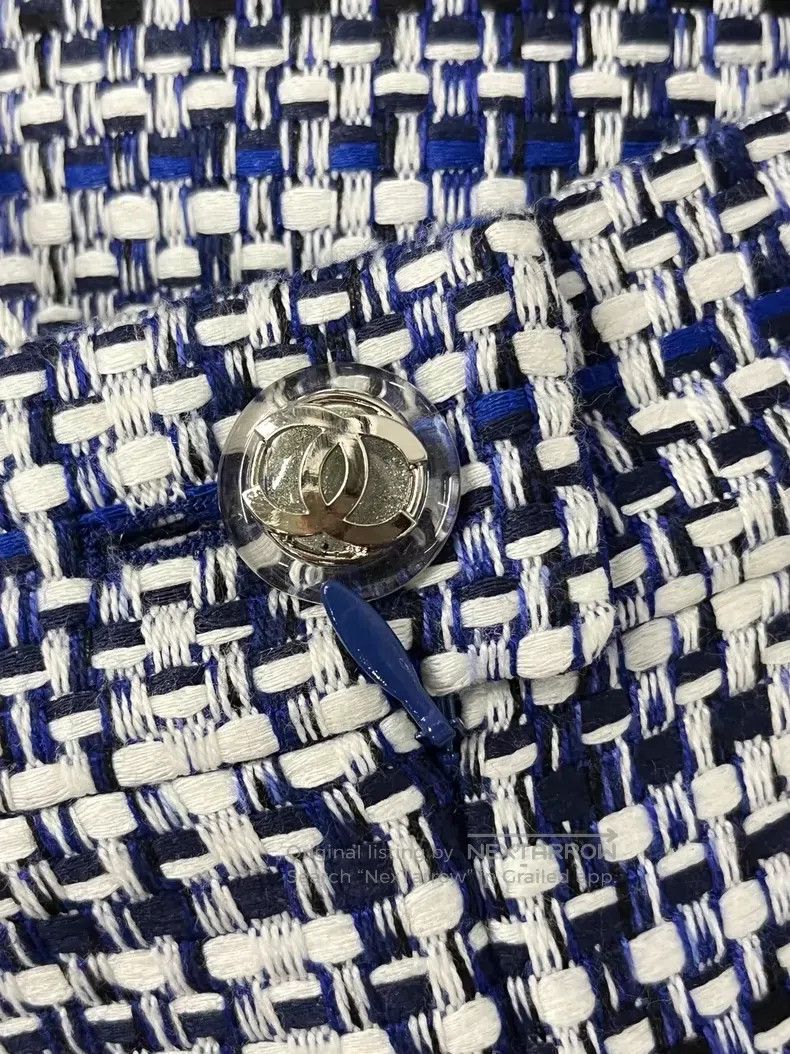 Chanel Chanel Blue and white tweed knitted shorts Size 24" / US 00 / IT 34 - 3 Thumbnail