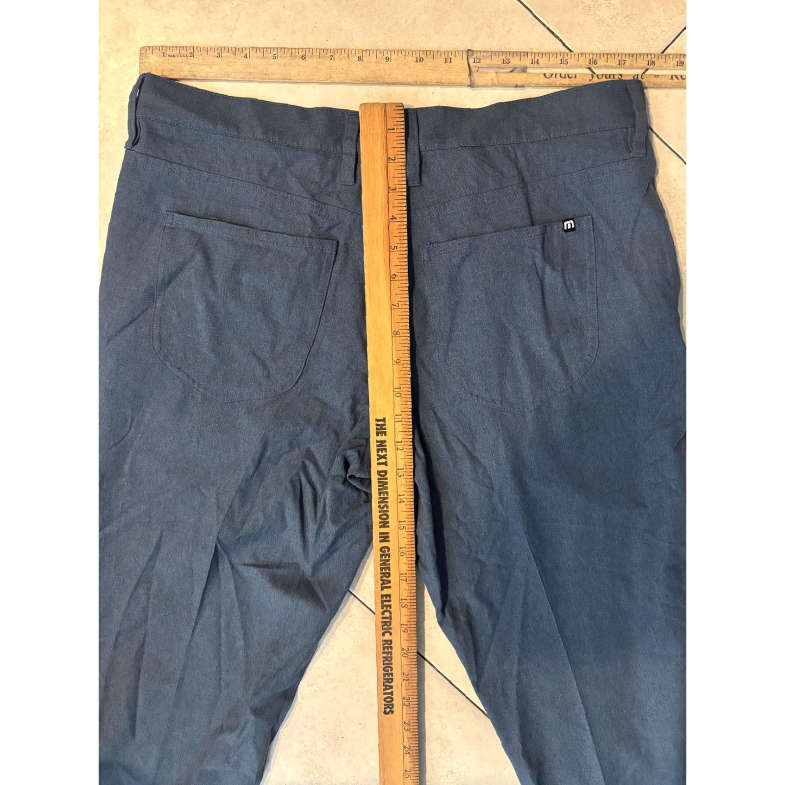 TravisMathew TravisMathew Pants Mens 35x29 Blue Stretch Chino Golf Performance Casual Size US 35 - 7 Thumbnail