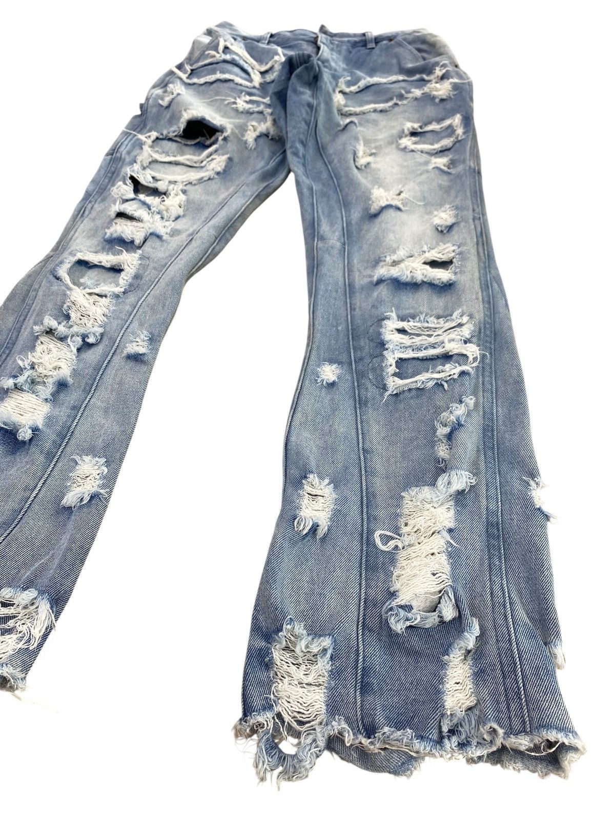 If Six Was Nine Japanese Brand Dualism Distressed Patchwork Faded Jeans Size US 30 / EU 46 - 6 Thumbnail