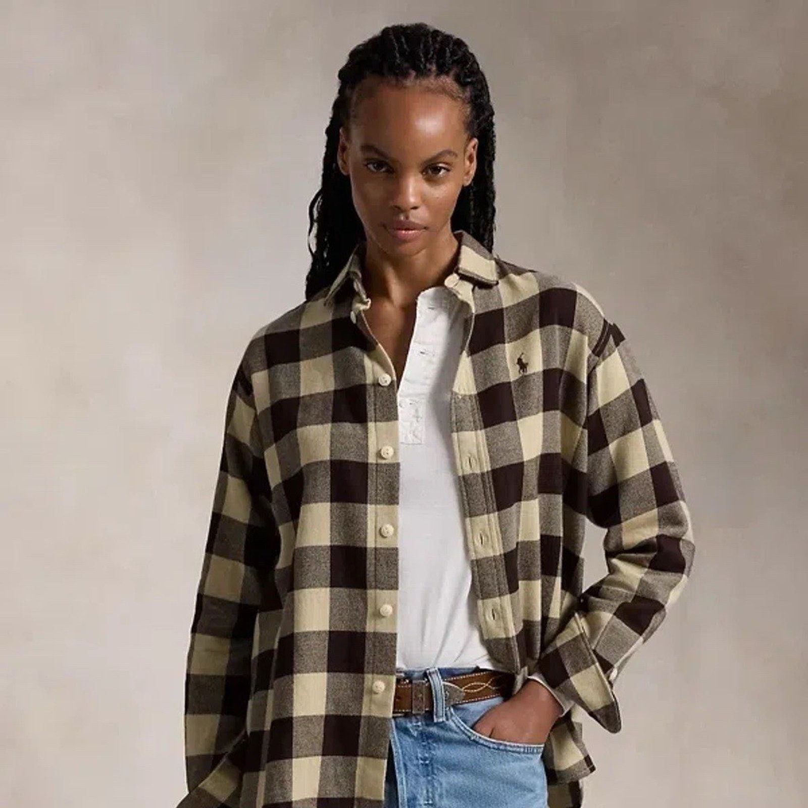 Polo Ralph Lauren NWT Polo Ralph Lauren Women Relaxed Fit Plaid Cotton Shirt M Size US M / EU 48-50 / 2 - 8 Thumbnail