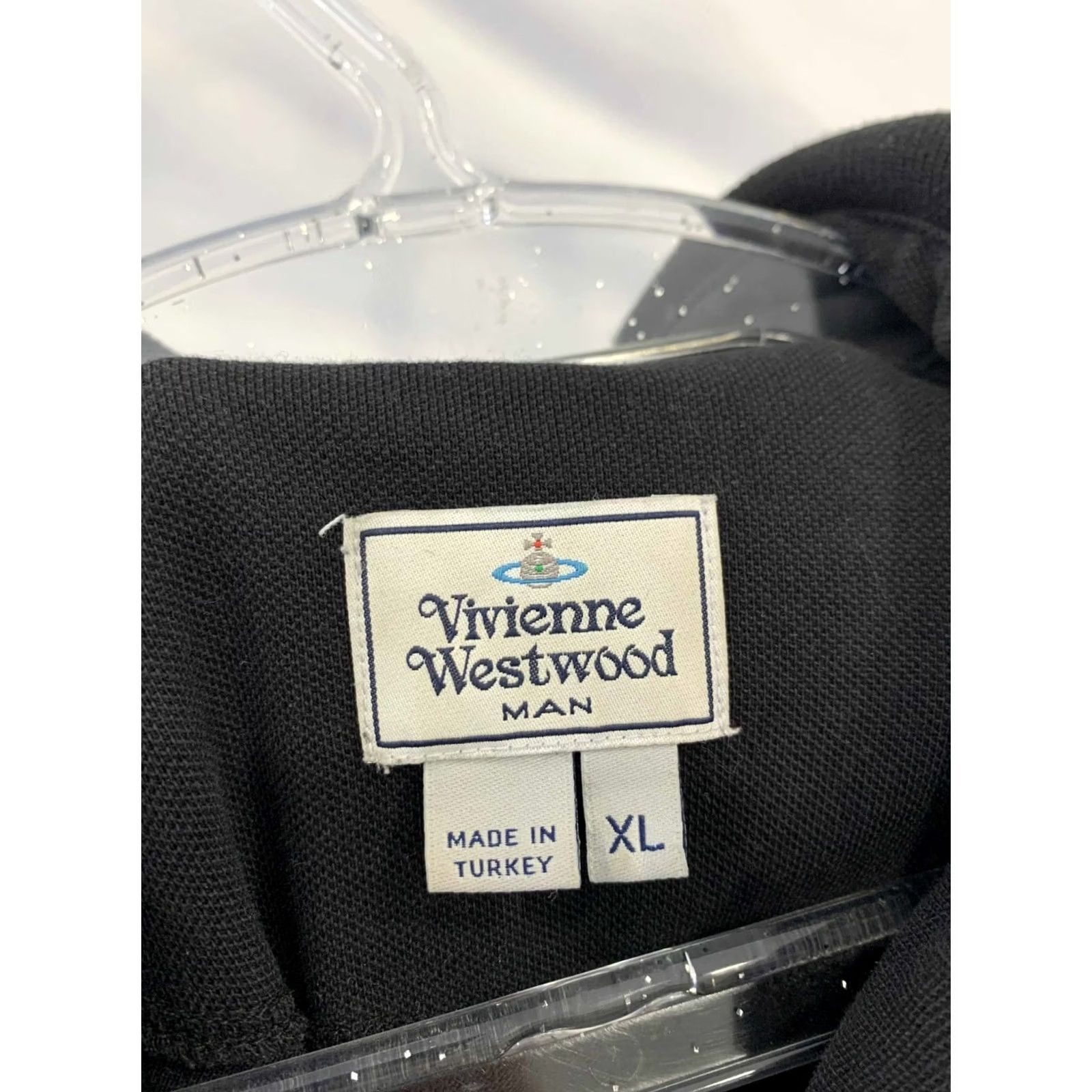 Vivienne Westwood Vivienne Westwood Man Polo Shirt Black Orb Logo Striped Collar XL Mens Polo Shirt Size US XL / EU 56 / 4 - 3 Thumbnail