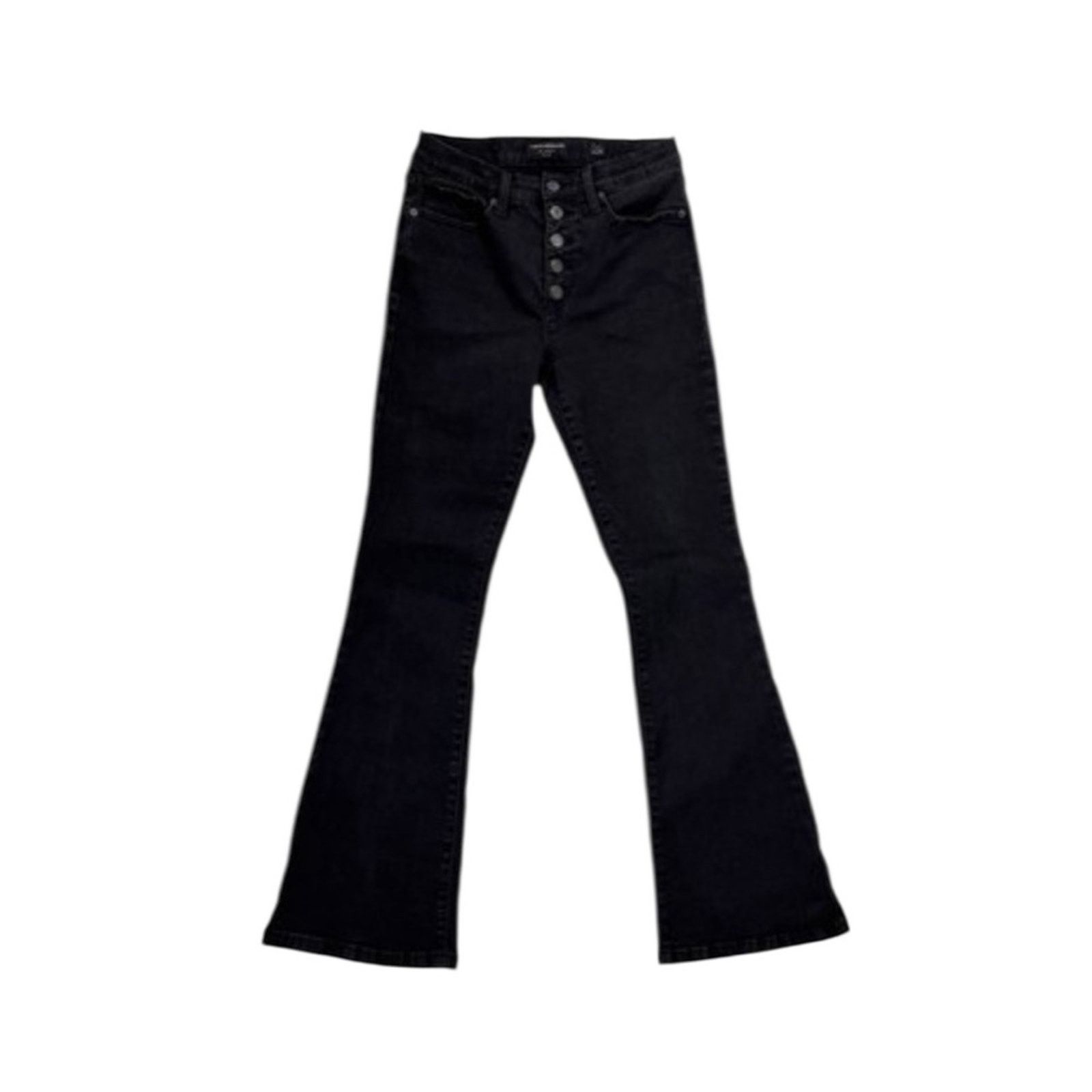 Lucky Brand Lucky Brand High Rise Flare Stevie Jean| Black| Button Fly Size 32" / US 10 / IT 46 - 2 Thumbnail
