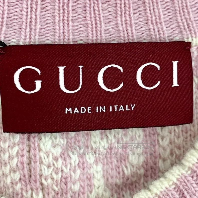 Gucci Gucci Pink logo jacquard full-print wool round neck single Size L / US 10 / IT 46 - 5 Thumbnail