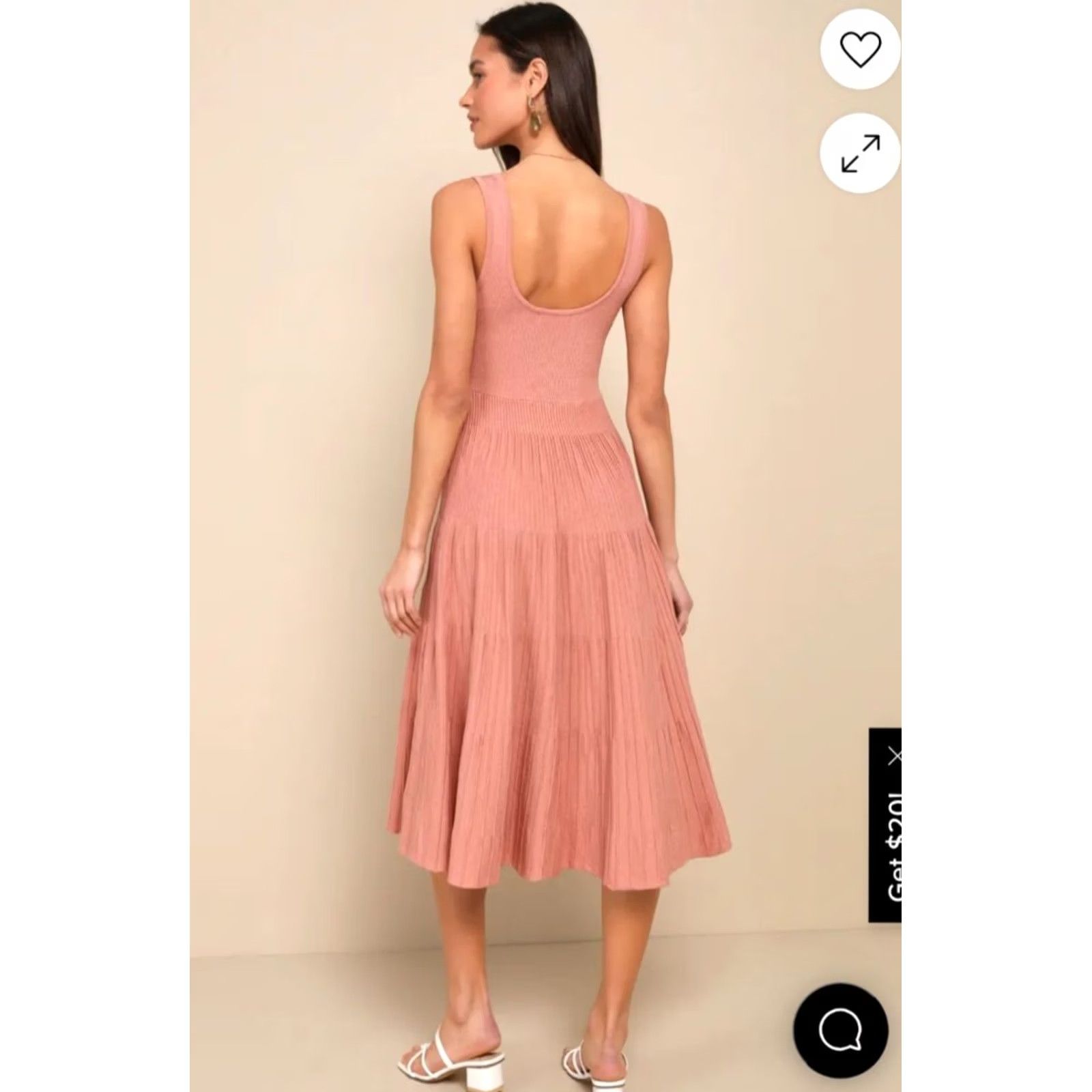 Lulus Lulus Women's Dusty Rose Ribbed Midi Sleeveless Sweater Dress S Size S / US 4 / IT 40 - 4 Thumbnail