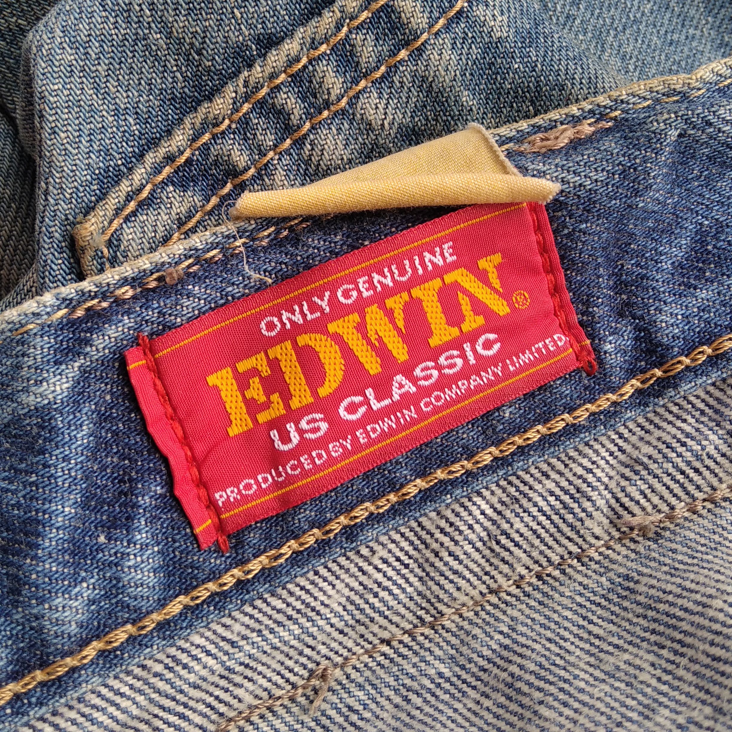 Edwin Vintage 90's EDWIN "US CLASSIC" Worn Denim Size US 34 / EU 50 - 7 Thumbnail