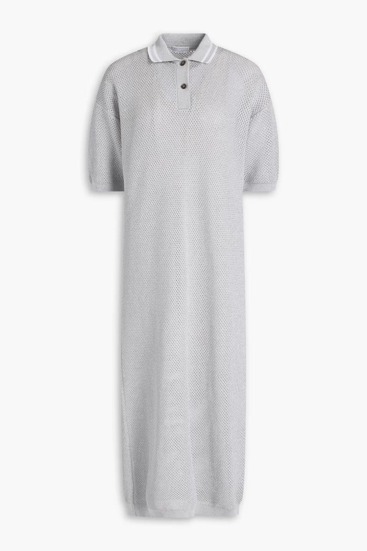 Brunello Cucinelli o1y0725 Midi Dress in Light Gray Size M / US 6-8 / IT 42-44 - 1 Thumbnail