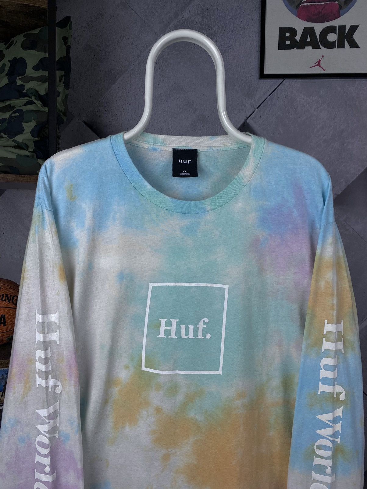 Huf Huf Worldwide Tie Dye Long Sleeve T-Shirt Size US XL / EU 56 / 4 - 2 Thumbnail