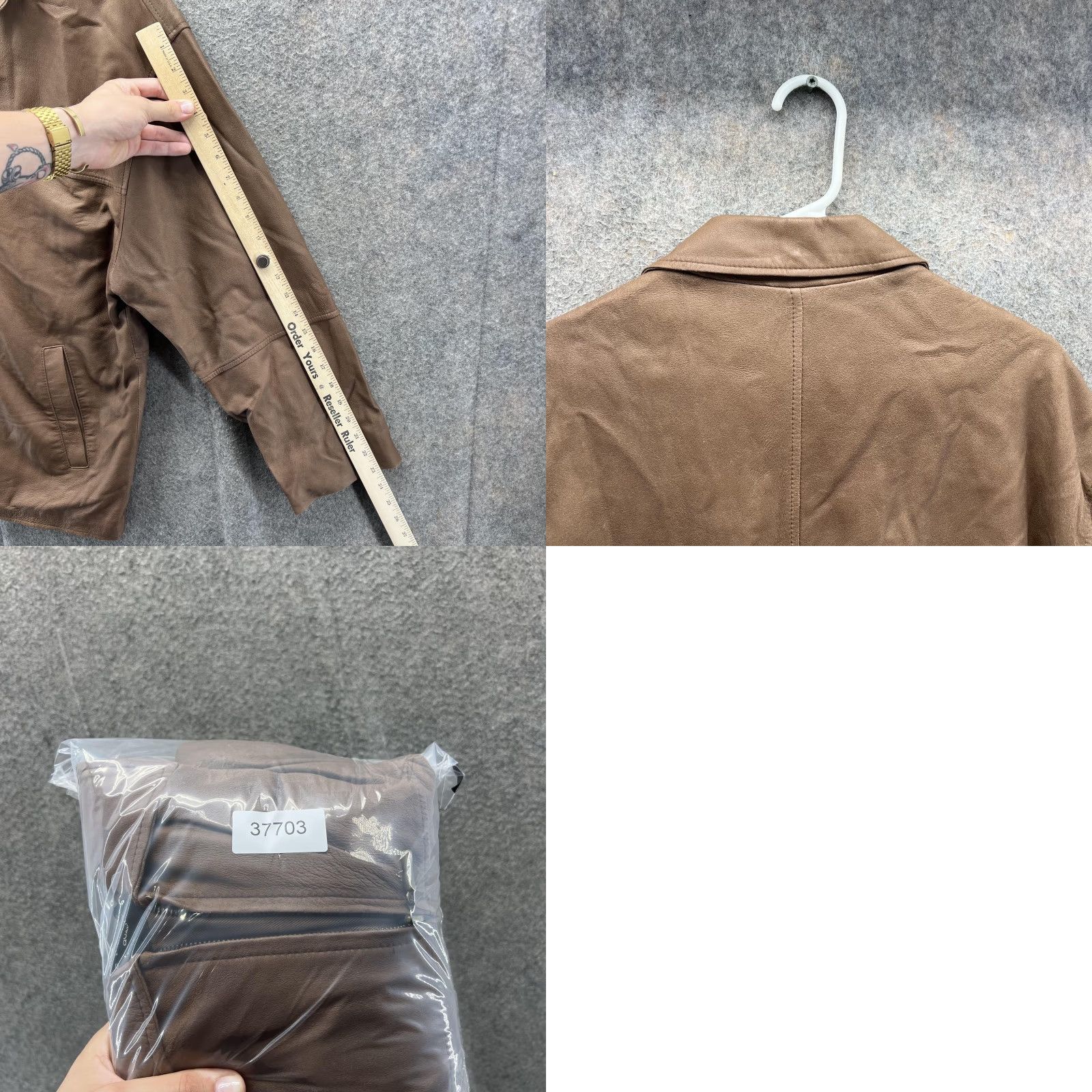 Pronto Uomo Pronto Uomo Leather Jacket Mens Large Brown Zip Front Genuine Coat Outerwear Size US L / EU 52-54 / 3 - 8 Thumbnail