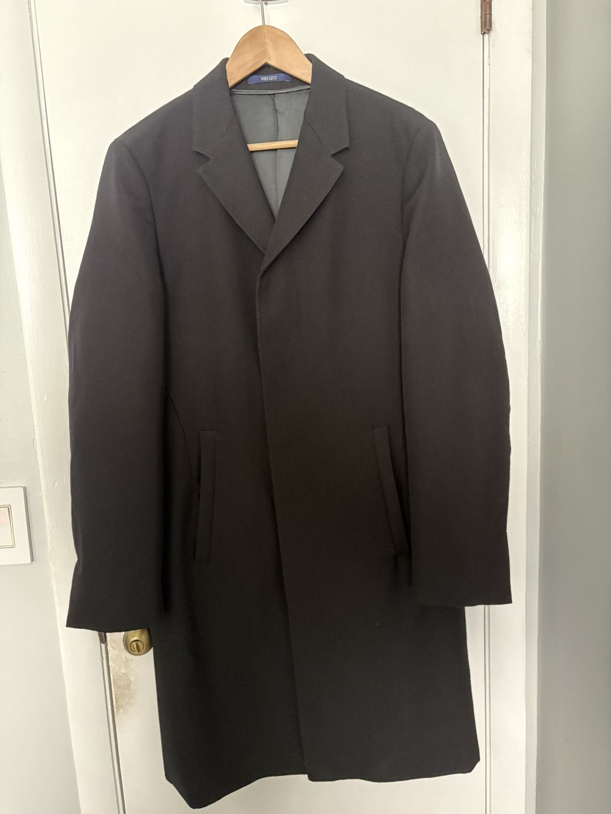 Kenzo Kenzo Black Wool Overcoat (Distressed/Damaged - SEE PHOTOS) Size US S / EU 44-46 / 1 - 1 Thumbnail