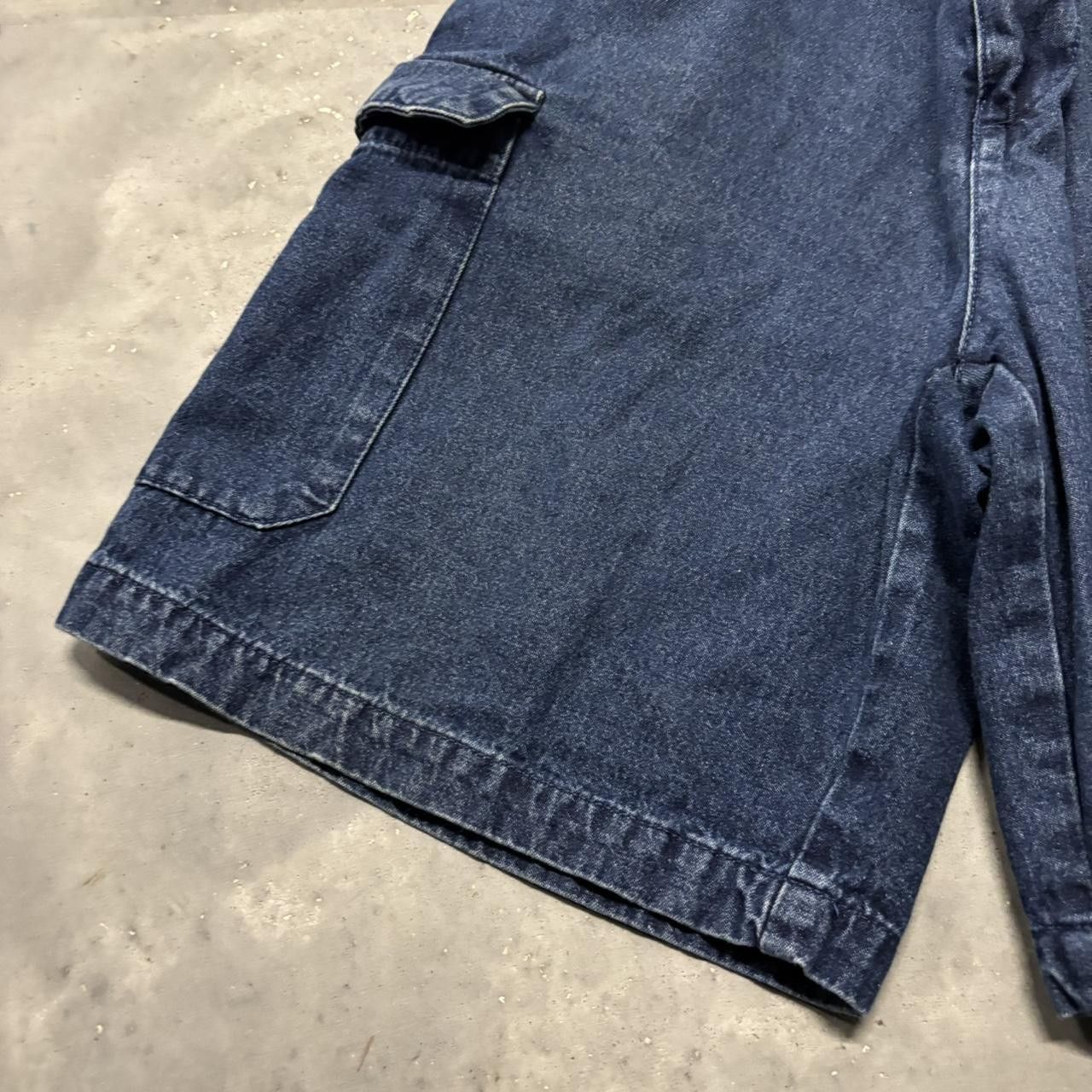 Japanese Brand × Vintage Crazy Vintage Y2K/2000s Baggy Blue Denim Cargo Jean Shorts Jorts! Size US 34 / EU 50 - 3 Thumbnail