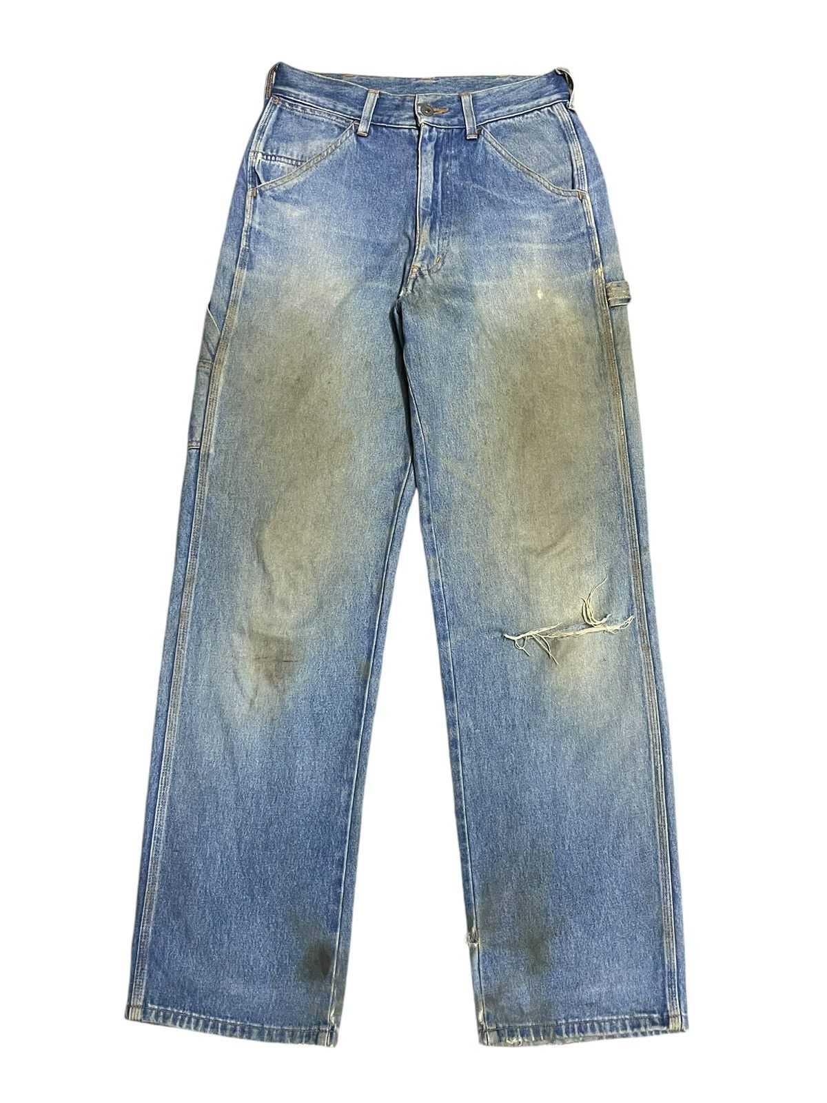 Japanese Brand Vintage Japanese Trashed Carpenter Mud Wash Loose Fit Jeans Size US 28 / EU 44 - 5 Thumbnail