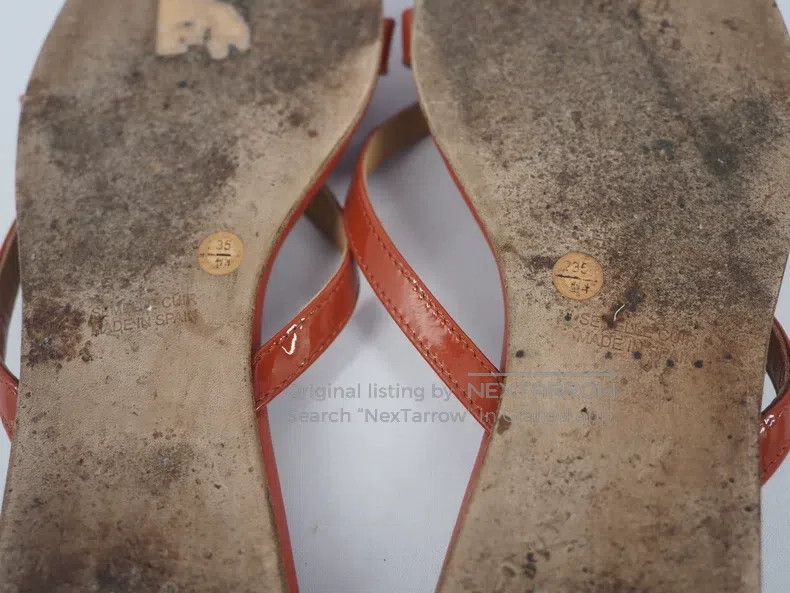 Hermes Hermes Red Studs Herringbone Flip Flops Size 35 Size US 4.5 / IT 34.5 - 7 Thumbnail