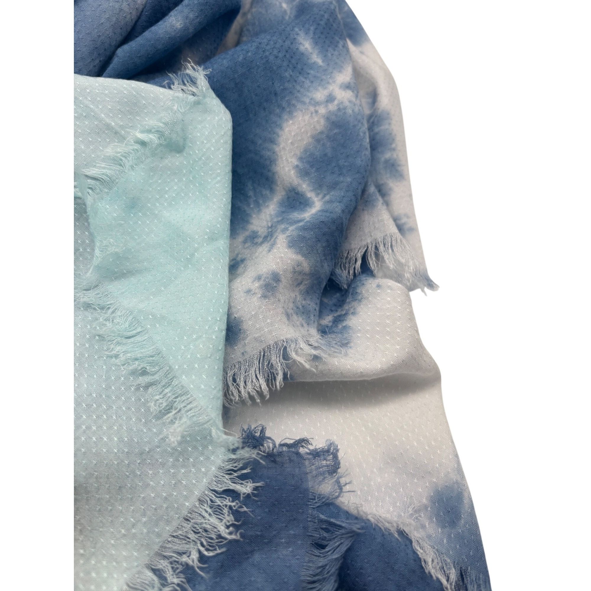 Other Steve Madden Two-Tone Tie-Dyed Scarf, OS, Blue Size ONE SIZE - 8 Thumbnail