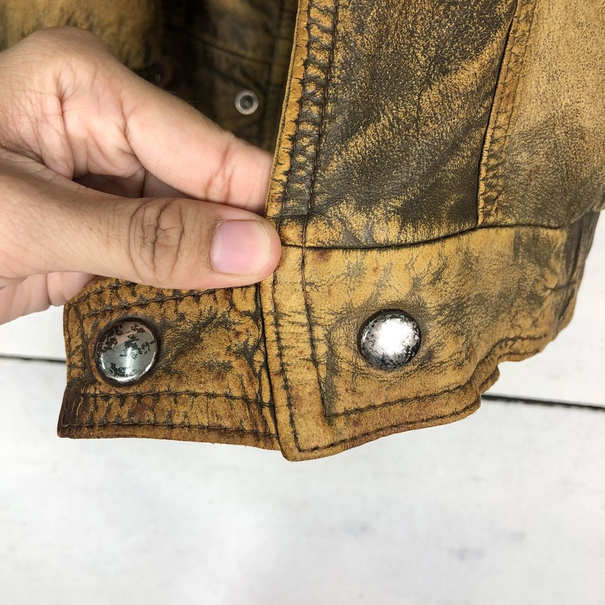 Japanese Brand 🔥Fly Biker Leather Jacket Best Factory Japan Issey Miyake Size US S / EU 44-46 / 1 - 16 Thumbnail
