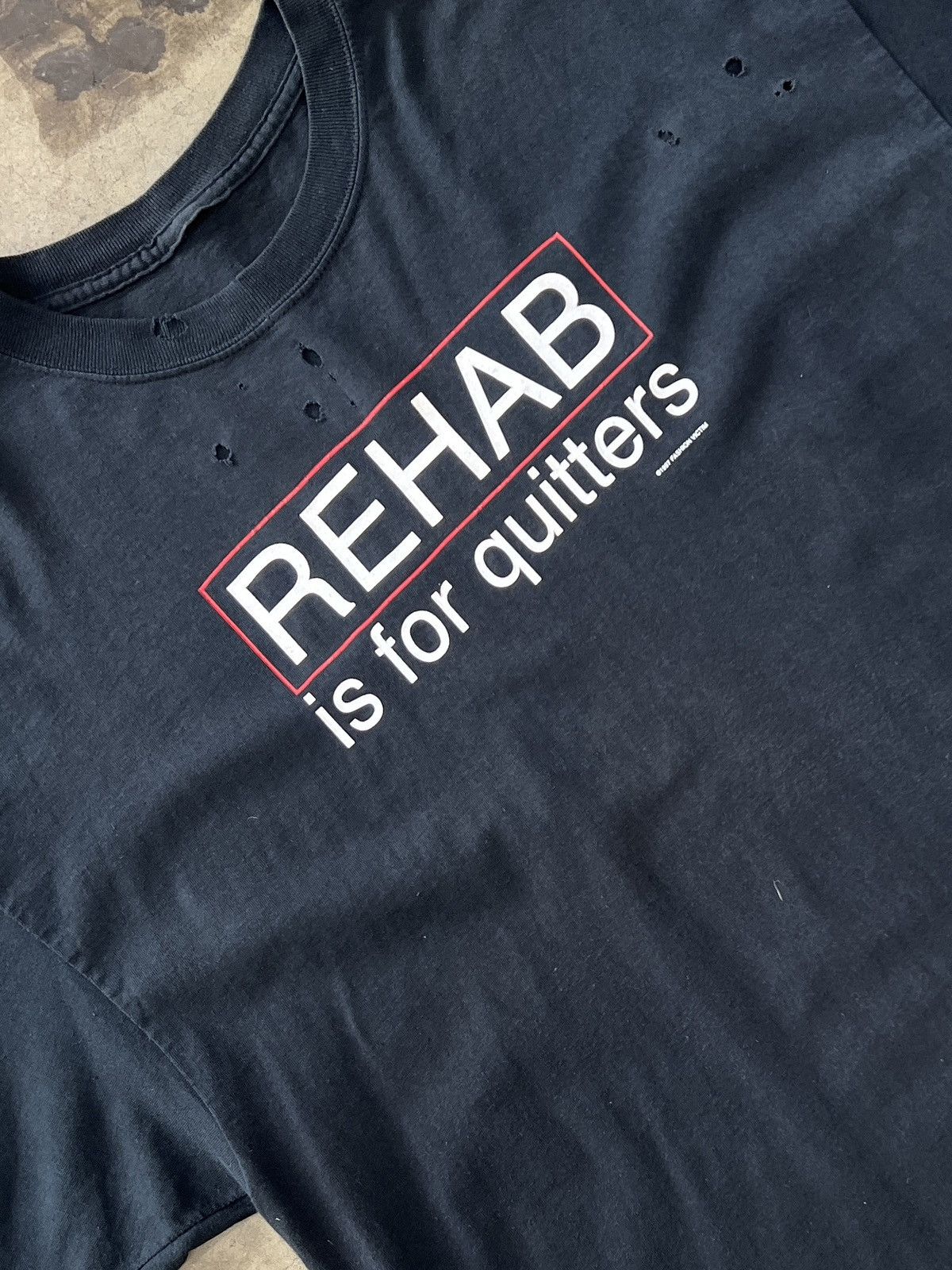 Vintage 1997 Fashion Victim Rehab is for Quitters Tee XL