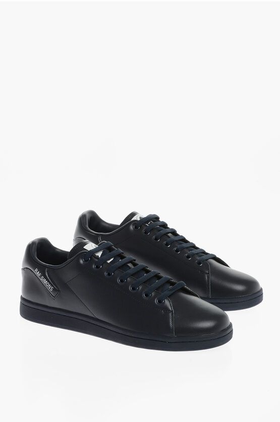 image of Raf Simons Low-Top Leather Orion Sneakers in Blue, Men's (Size 8)