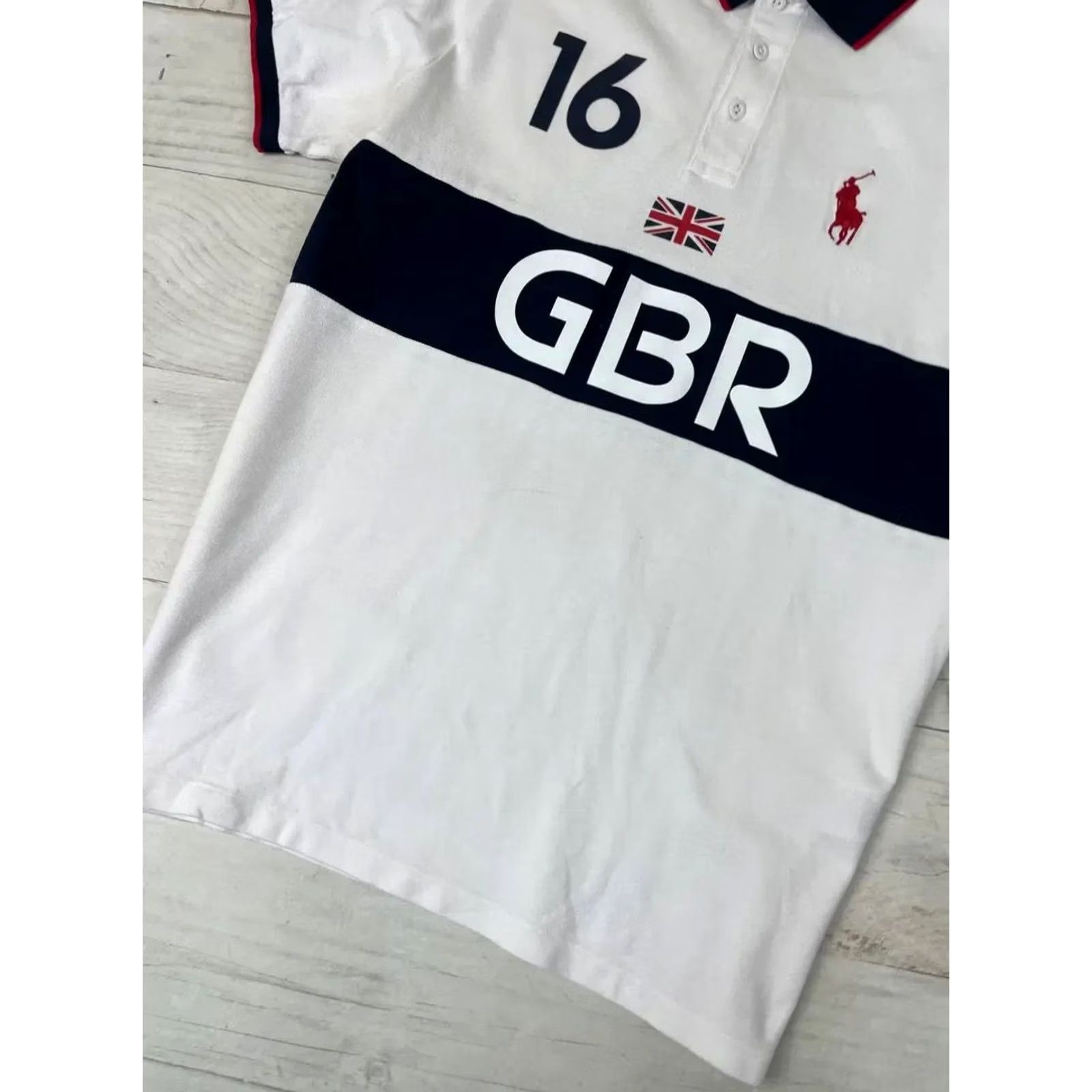Polo Ralph Lauren VINTAGE Polo Ralph Lauren Polo Shirt Rugby Polo Shirt Men L White GBR Great Britain Shirt Men L White Rugby 70s 80s 90s Size US L / EU 52-54 / 3 - 3 Thumbnail