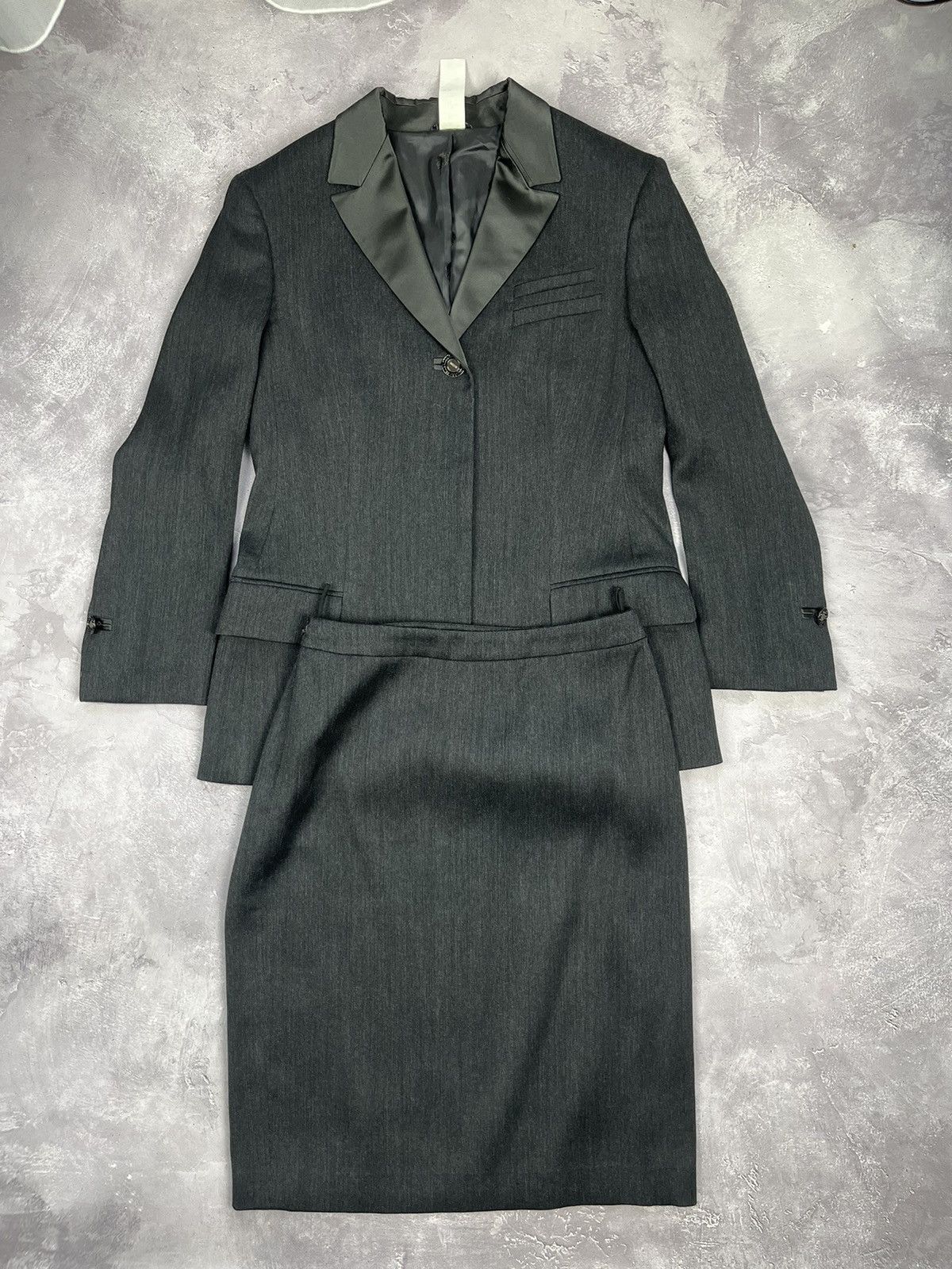 Gianni Versace Wool/Silk Womens Vintage Suit Jacket Skirt