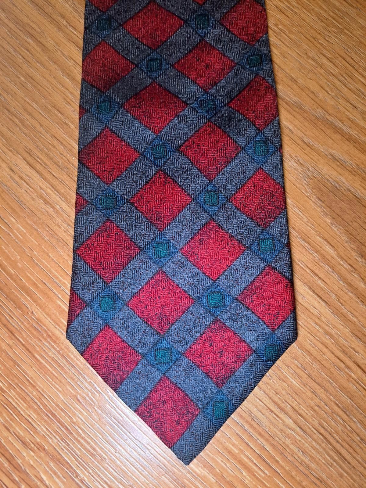 Pierre Balmain Pierre Balmain Couture Silk Tie Red Geometric Wide Size ONE SIZE - 1 Thumbnail