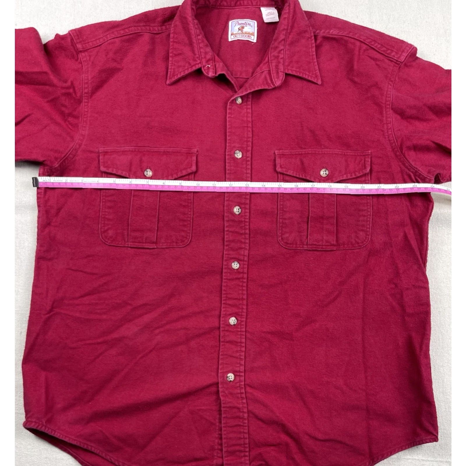 Vintage VINTAGE Prentiss Outdoors Shirt Chamois Flannel Western Button-Up Mens Sz L Red Plaid 100% Cotton Rodeo USA 90s Size US L / EU 52-54 / 3 - 4 Thumbnail
