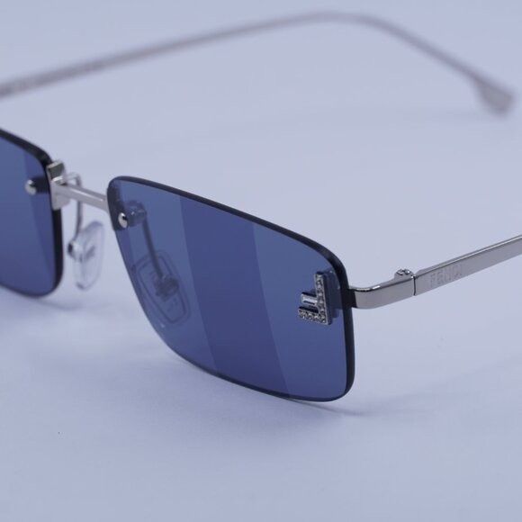 Fendi Fendi FE4172US 16X Sunglasses Shiny Palladium Rectangle Size ONE SIZE - 6 Thumbnail