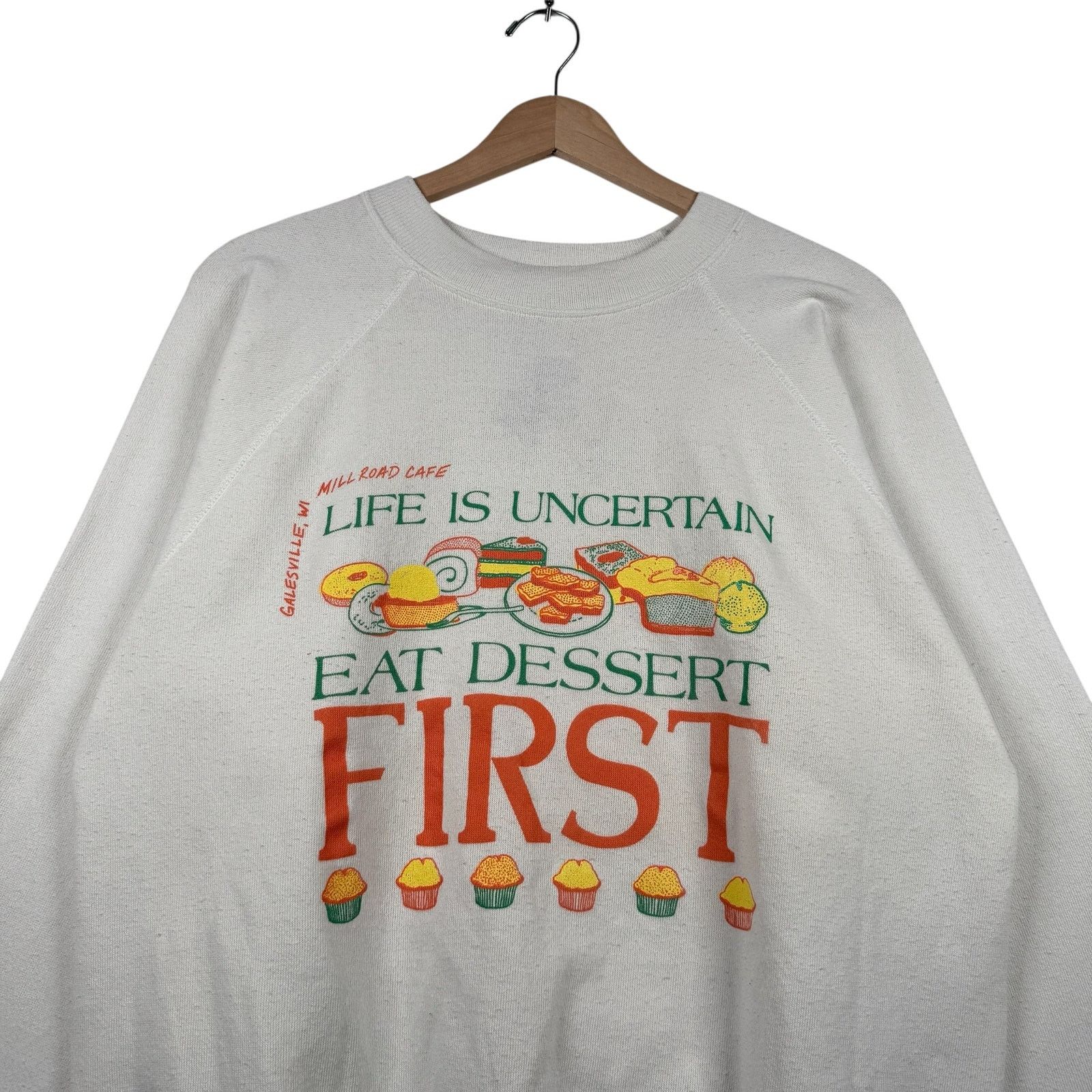 Hanes Vintage Life Is Uncertain Eat Dessert First Crewneck Large Size US L / EU 52-54 / 3 - 2 Thumbnail