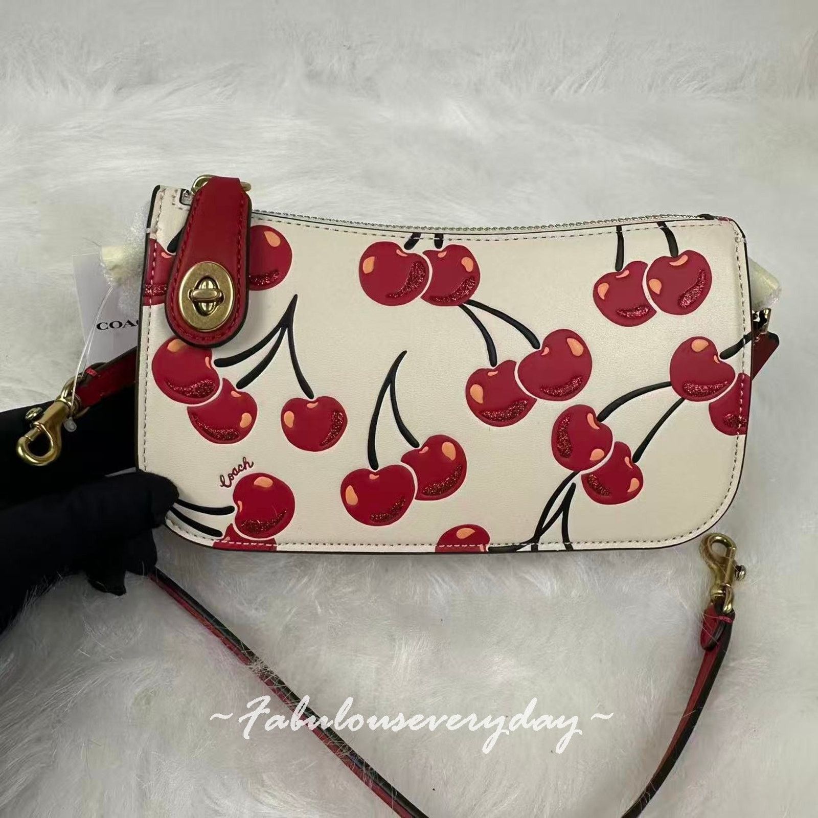 Coach Coach Penn Shoulder Bag Cherry Print In Leather/Gold/Chalk Size ONE SIZE - 2 Thumbnail
