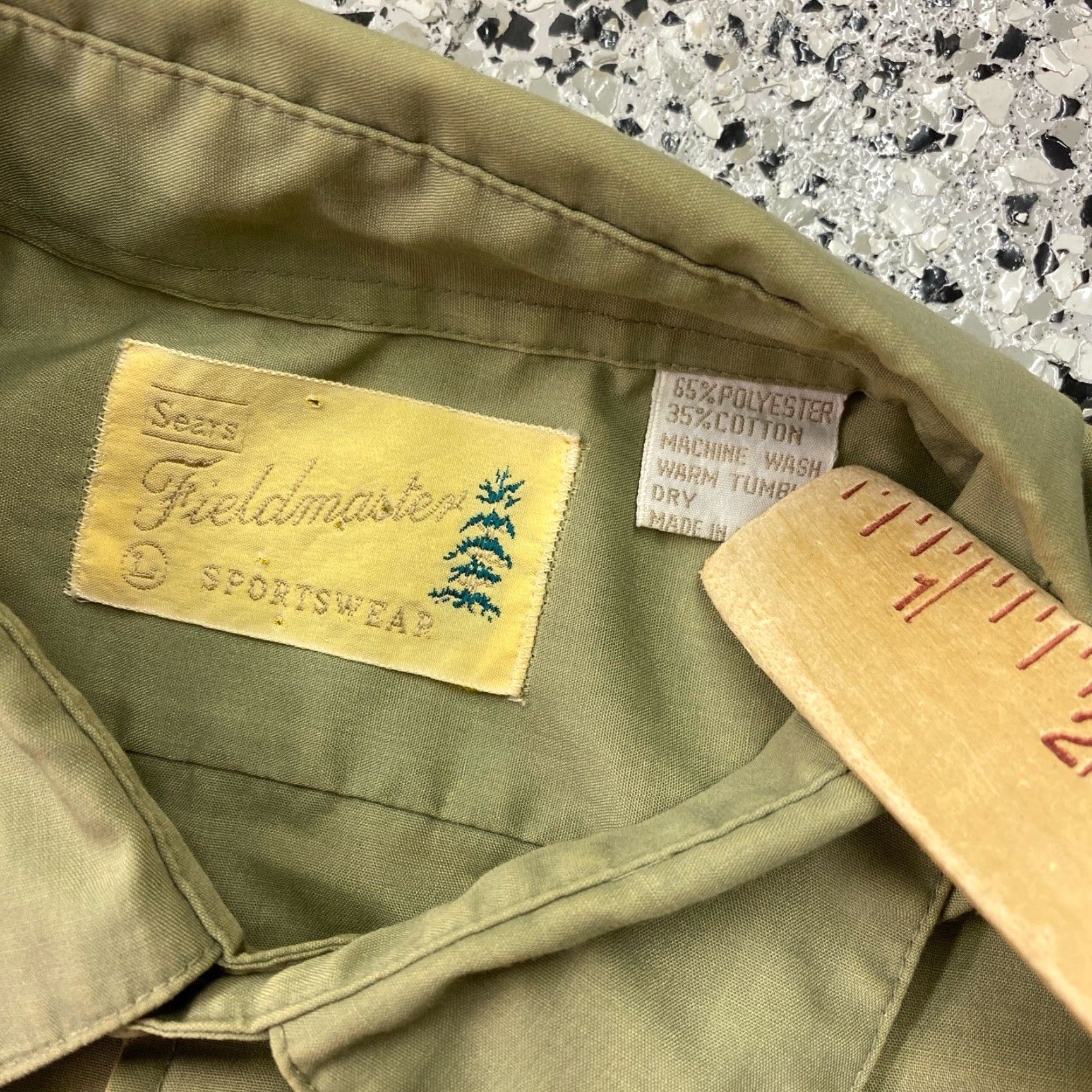 Sears VINTAGE Sears FieldMaster Green Shirt Mens L Perma-Press 80s Workwear Button-Up Long Sleeve Cotton Blend Size US L / EU 52-54 / 3 - 3 Thumbnail