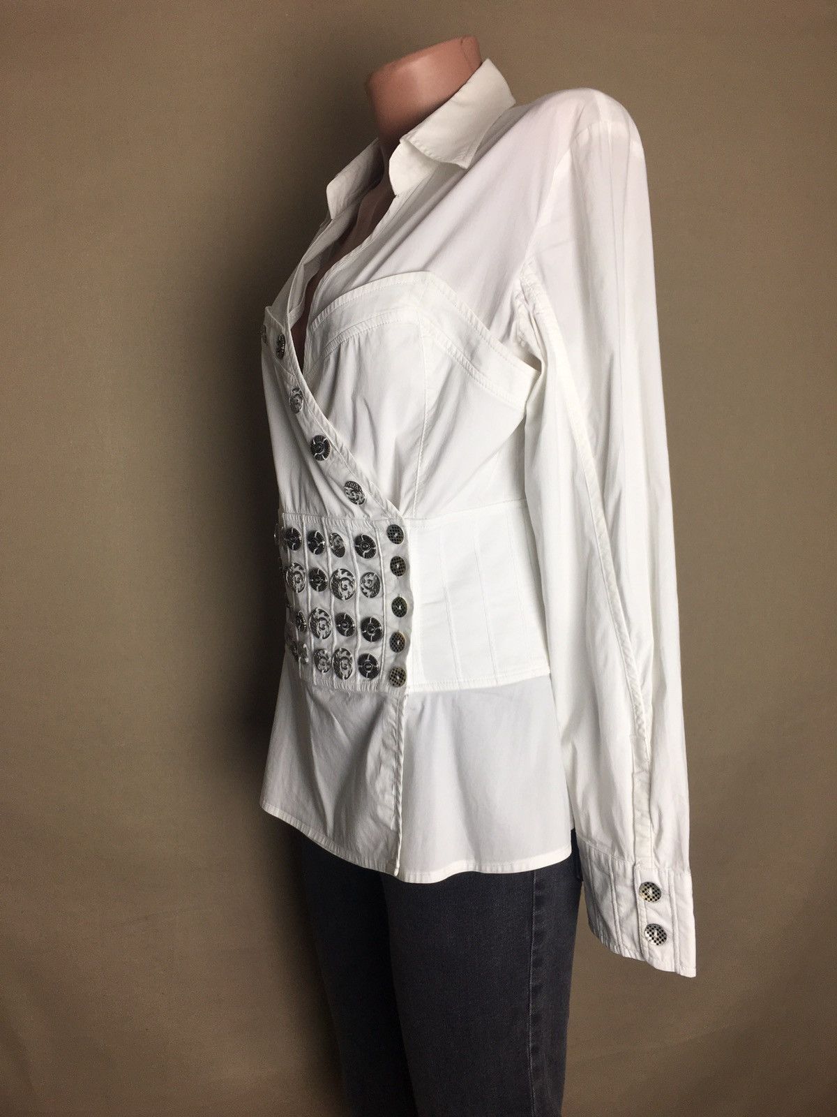 Other Save the Queen Cotton Metal Buttons Womens Blouse Shirt L Size L / US 10 / IT 46 - 5 Thumbnail