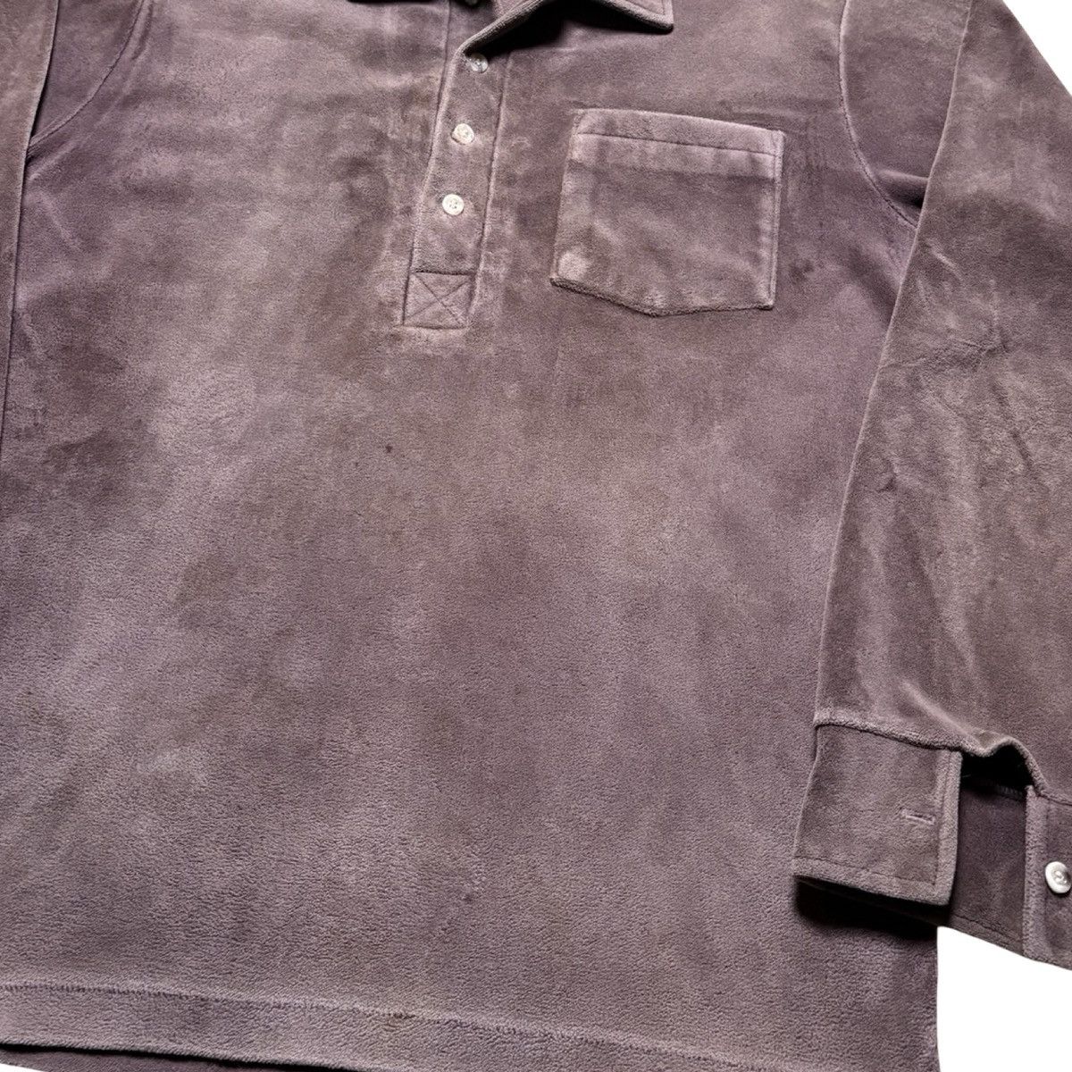 Other Vintage 60s 70s Lord & Taylor Faded Brown Velour Polo Shirt Size US M / EU 48-50 / 2 - 2 Thumbnail