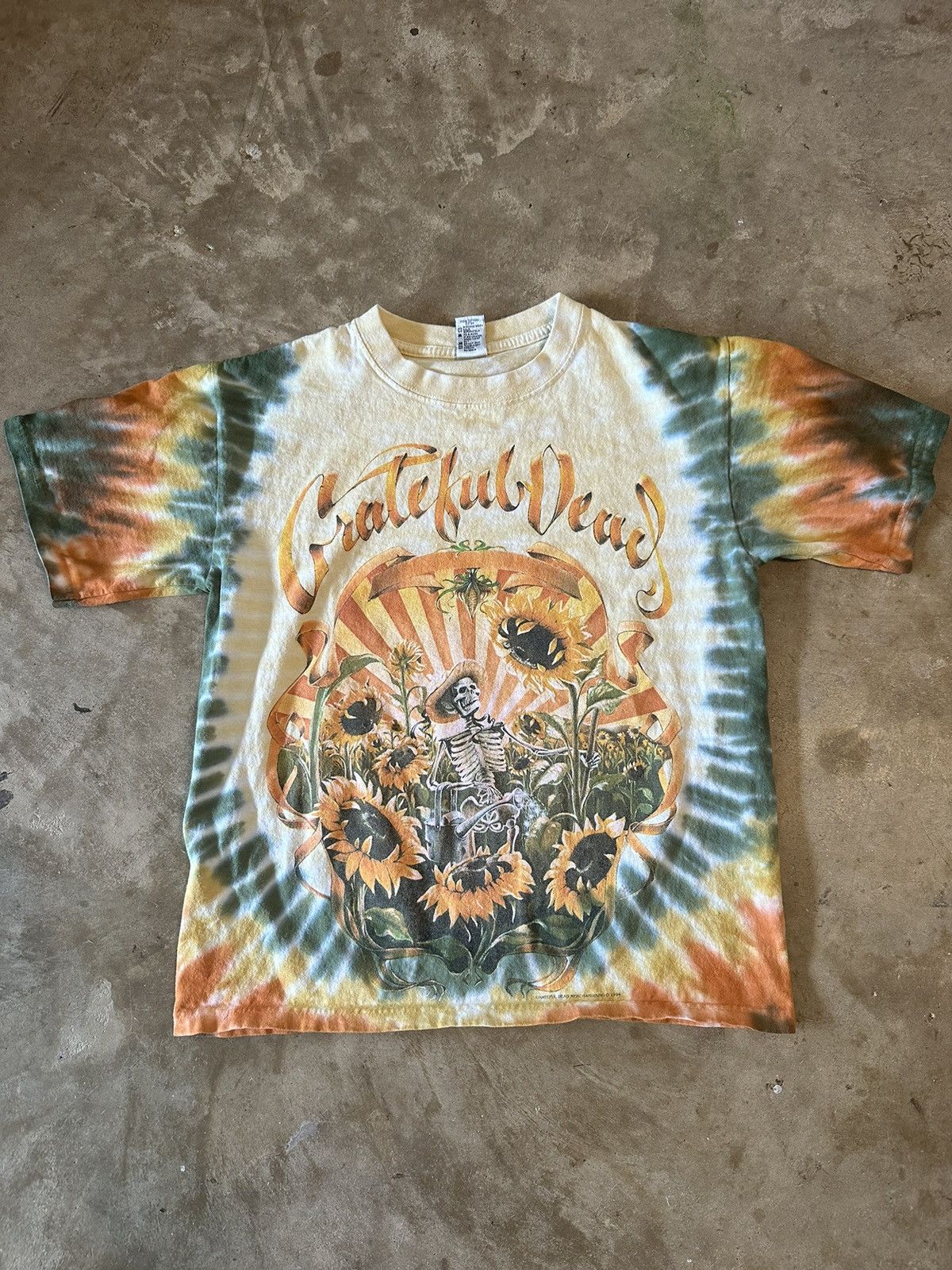 image of 1994 Grateful Dead Tye Dye Shirt Size Small in Yellow, Men's