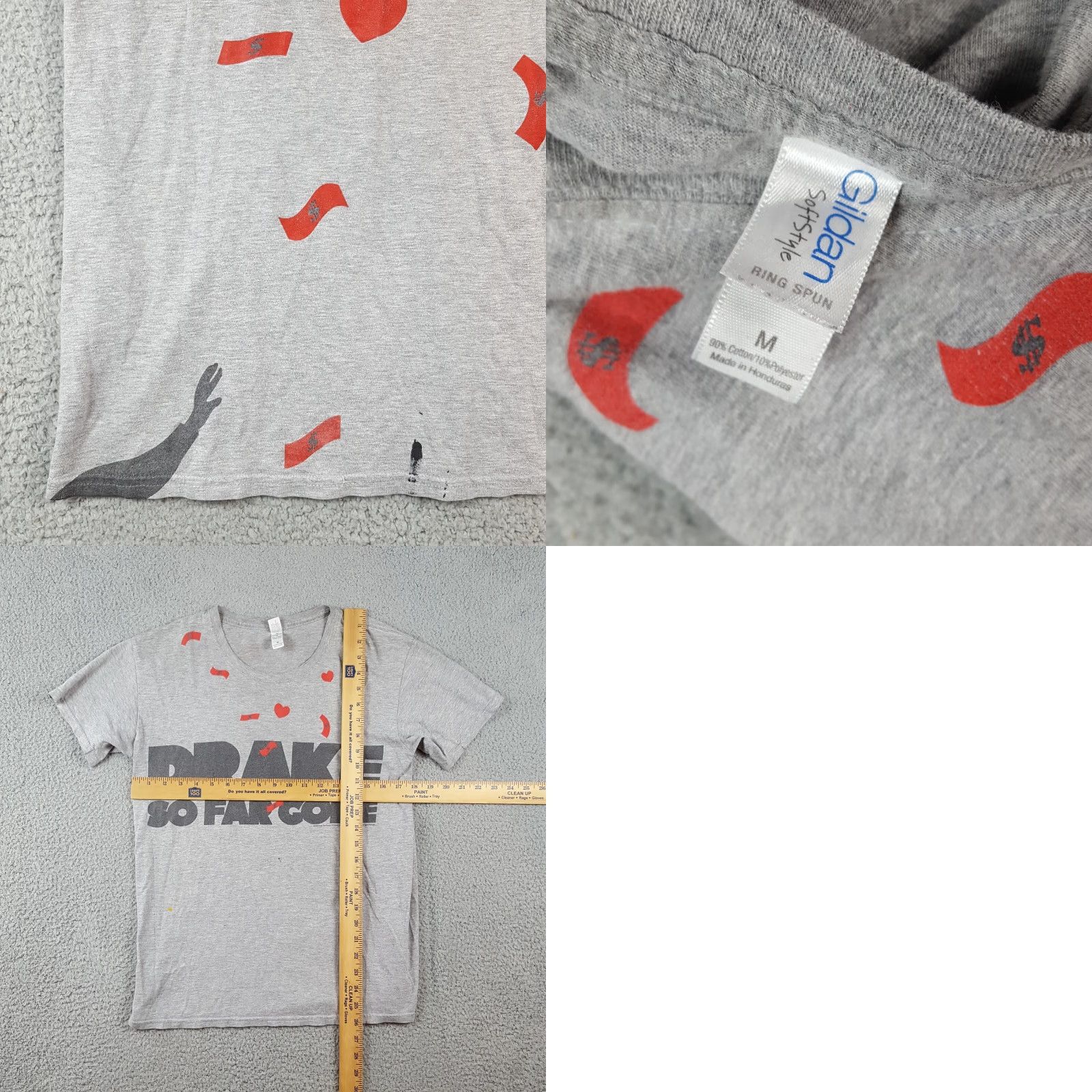 Gildan VINTAGE Drake So Far Gone 2010 Tour Gildan T-Shirt Women's Medium Gray Short Sleeve Hip Hop Concert Tee Y2K Size M / US 6-8 / IT 42-44 - 8 Thumbnail