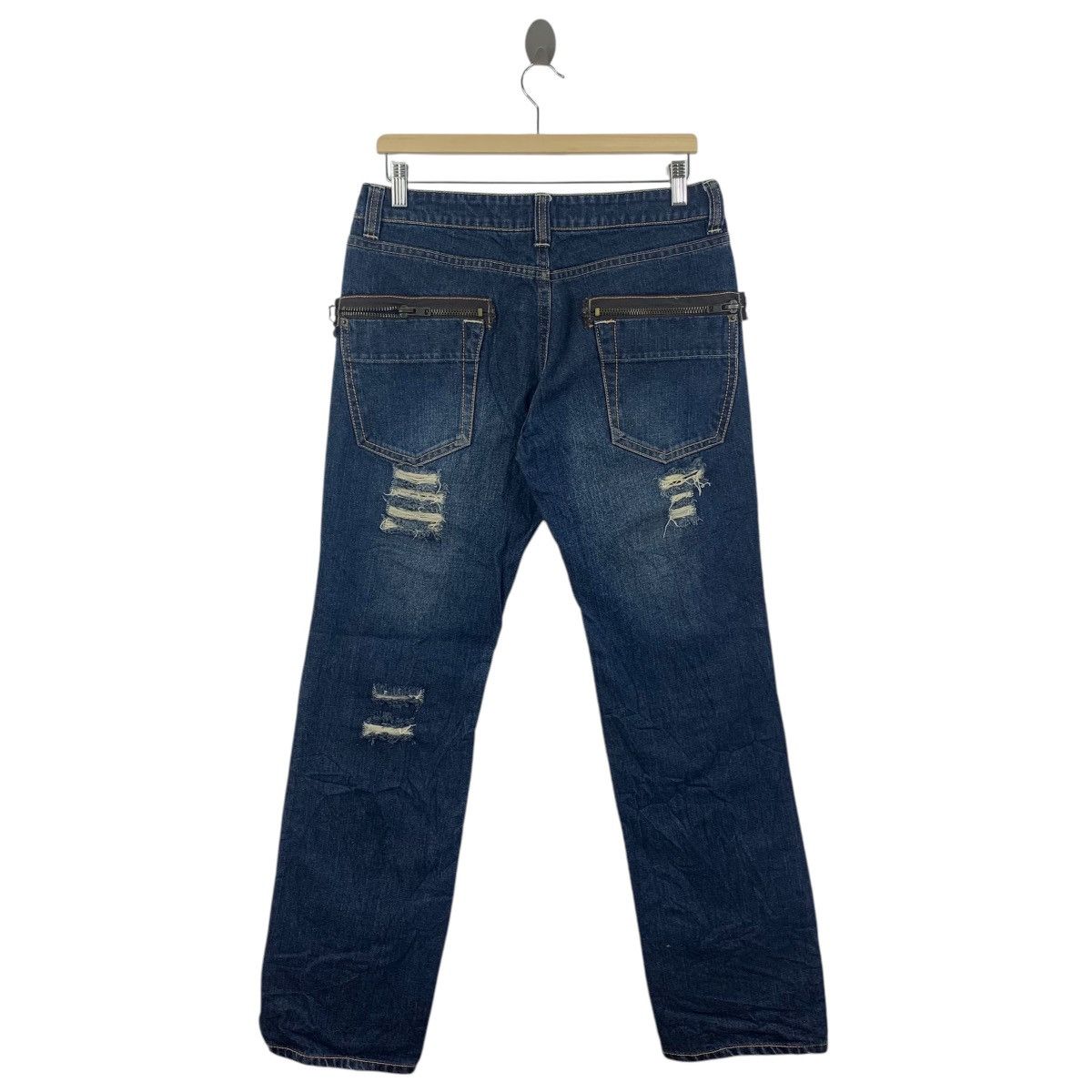 Japanese Brand HERITAGE STONE Distressed blue jeans Size US 34 / EU 50 - 4 Thumbnail