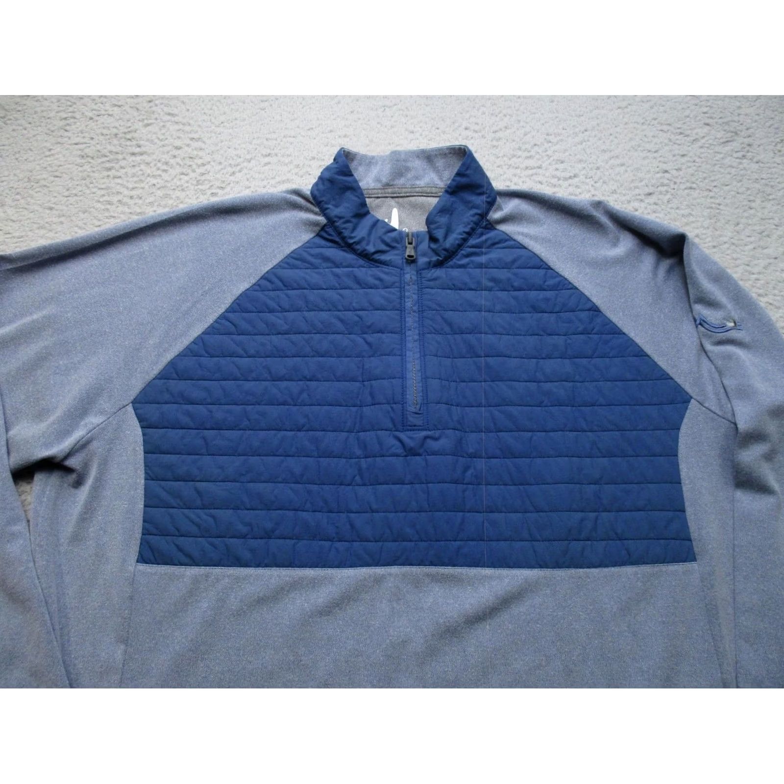 johnnie-O johnnie-O Sweater Mens XL Gray Quarter Zip Quilted Fleece Raglan Pullover Size US XL / EU 56 / 4 - 2 Thumbnail